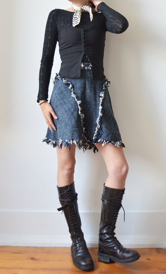Vintage Vivienne Westwood Anglomania Frayed Denim Skirt
