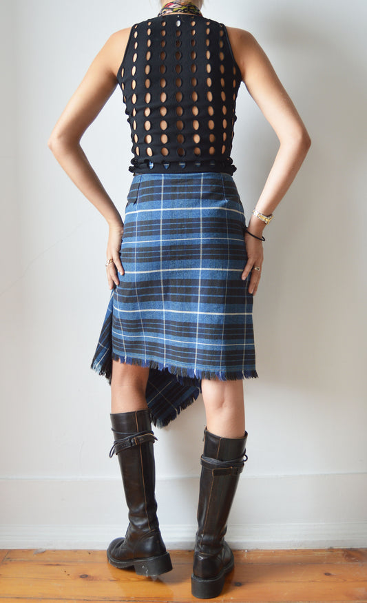 Vintage Vivienne Westwood Anglomania F/W 1998 Blue Tartan Skirt
