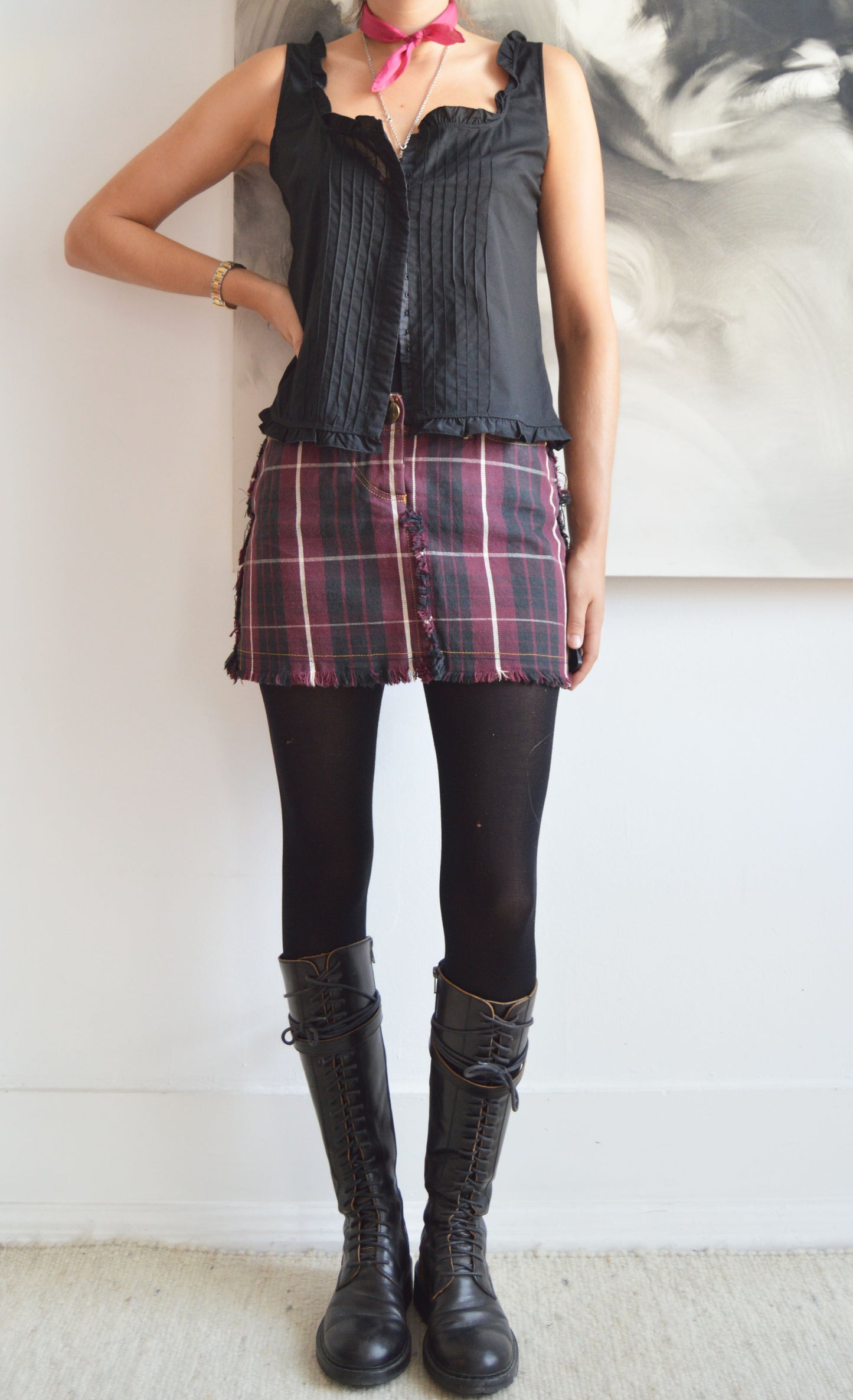 Vivienne Westwood Anglomania F/W 1998 Red Tartan Mini Skirt