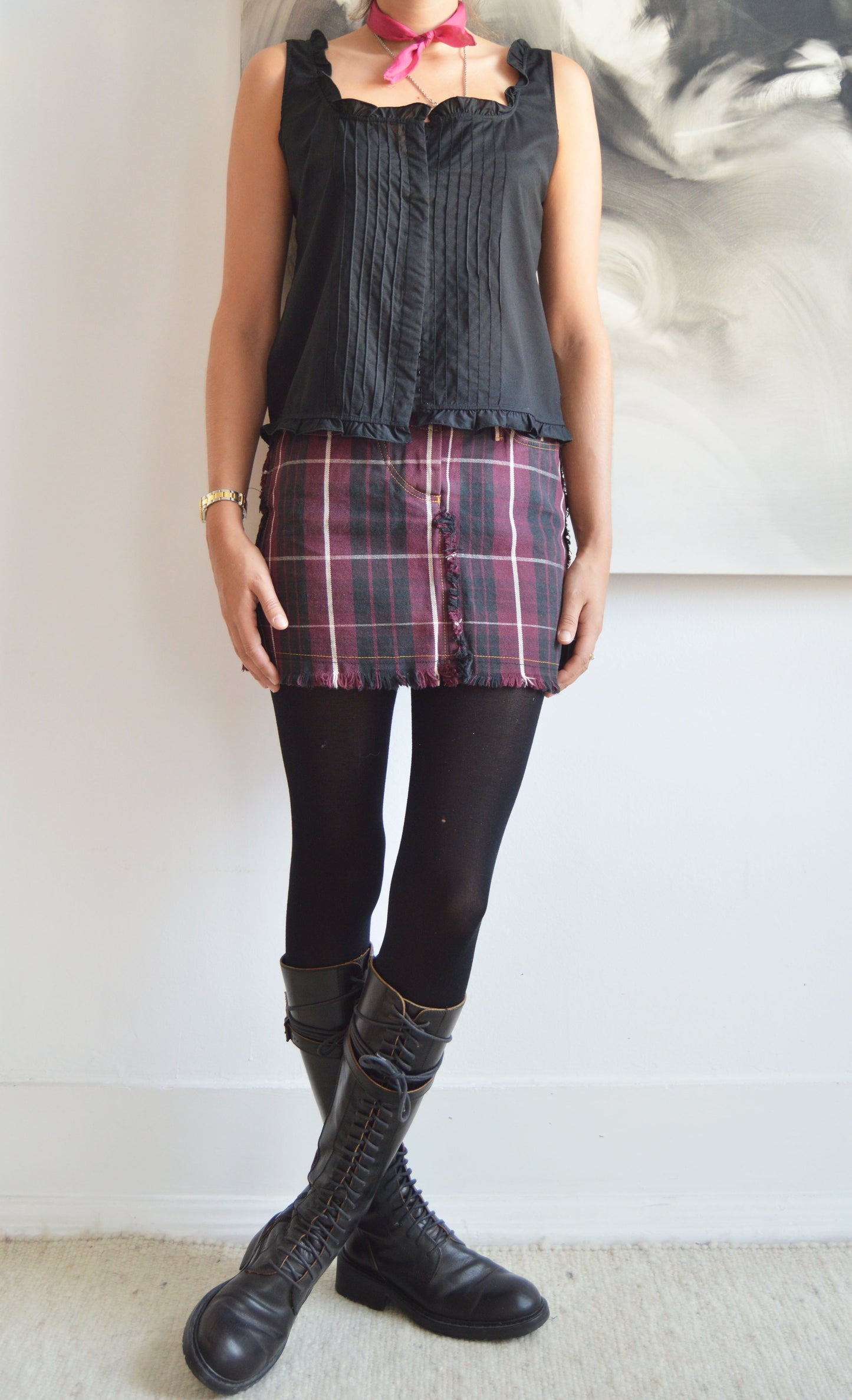 Vivienne Westwood Anglomania F/W 1998 Red Tartan Mini Skirt