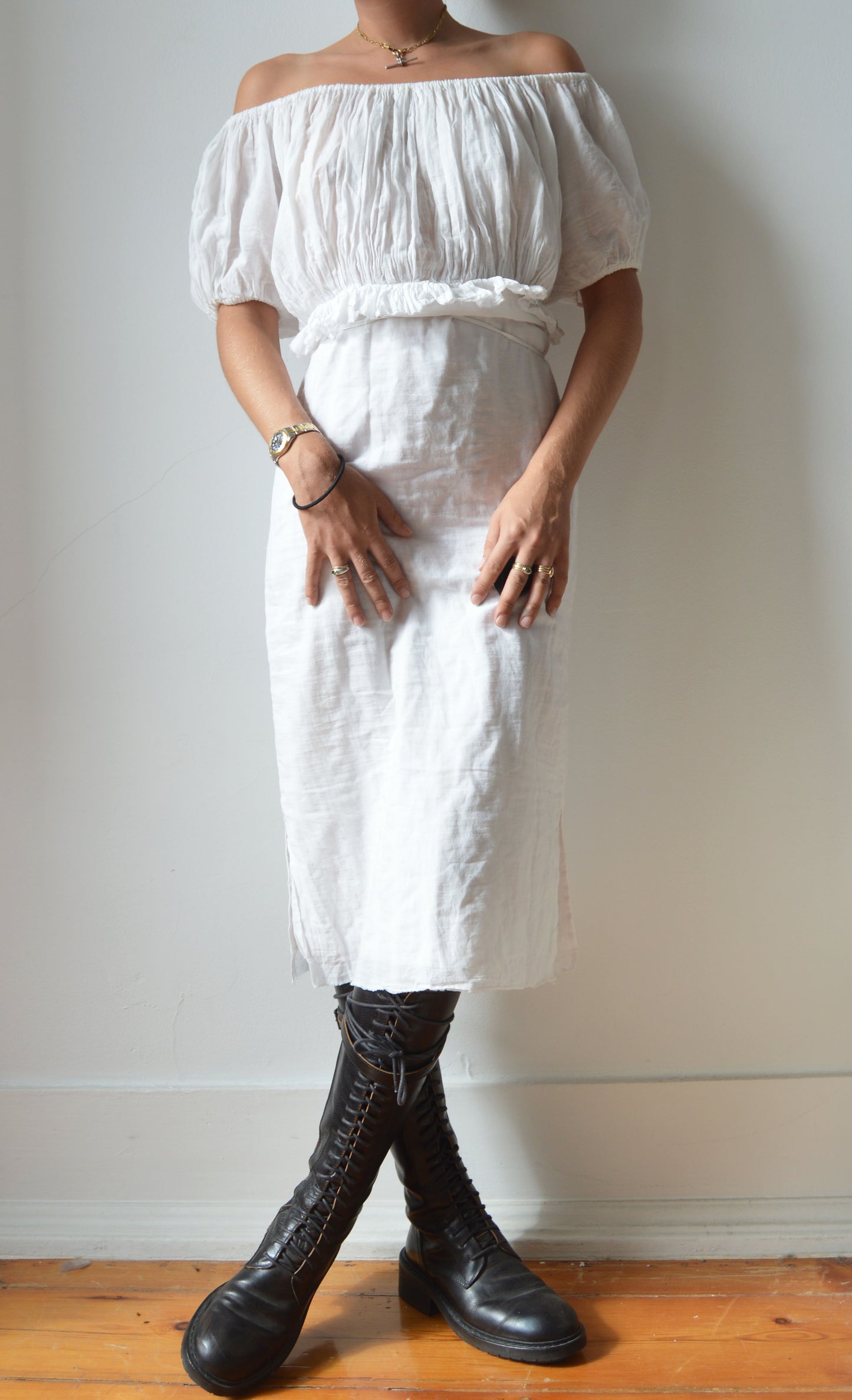Vintage Vivienne Westwood Anglomania White Cotton Dress