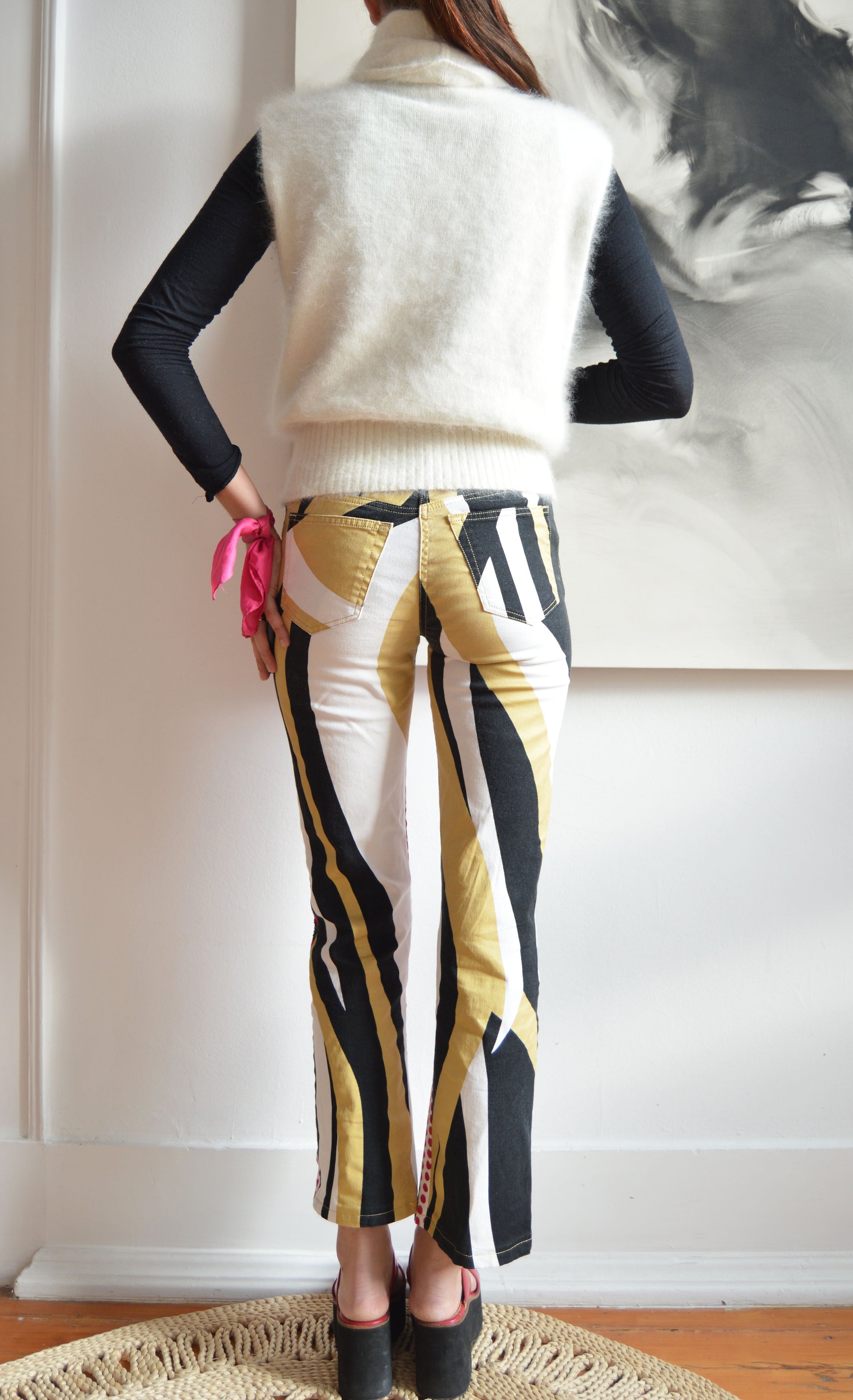 vintage chloe fw 2001 face angora sleeveless sweater