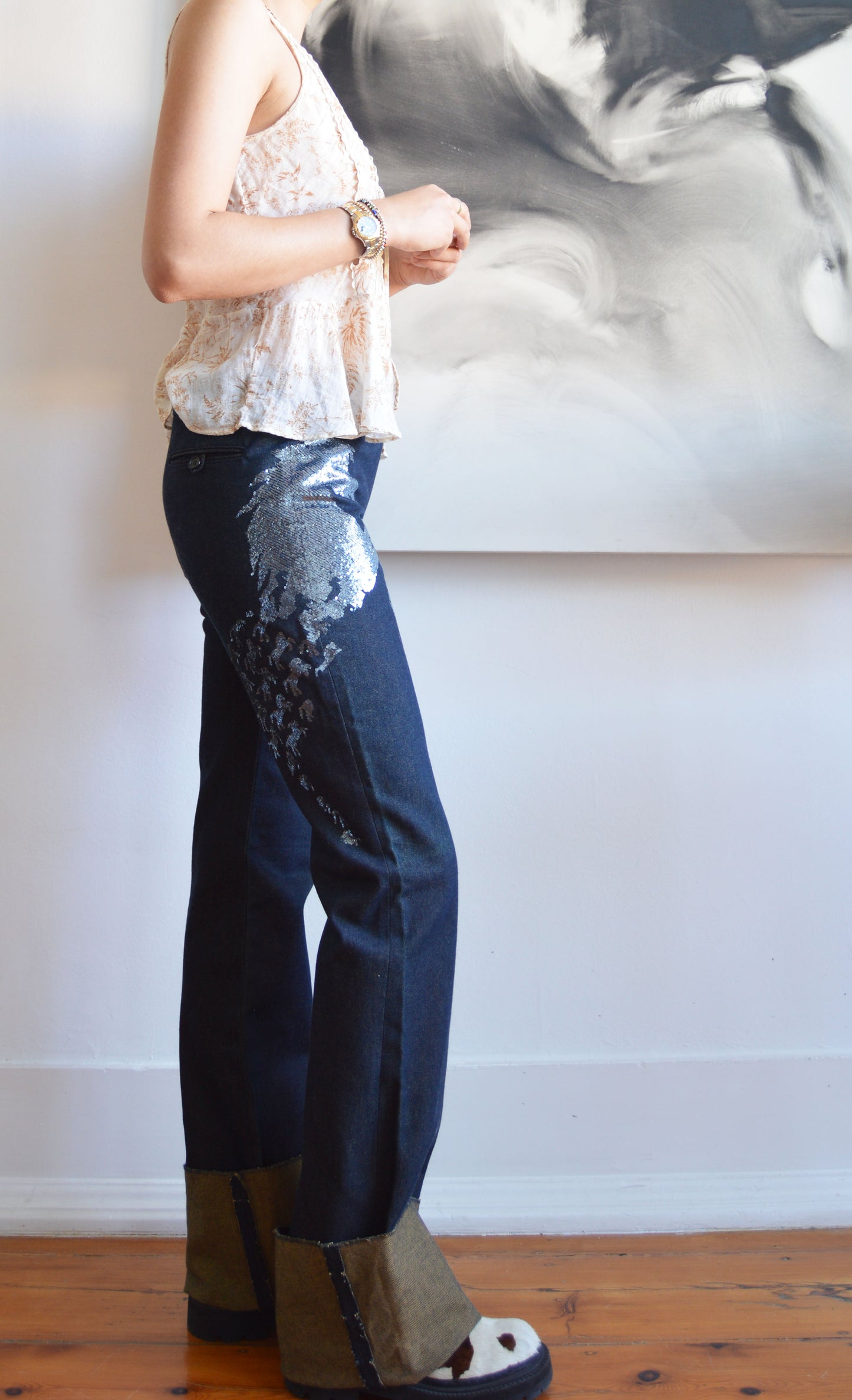 Vintage Chloé S/S 2001 Horse Sequin Jeans