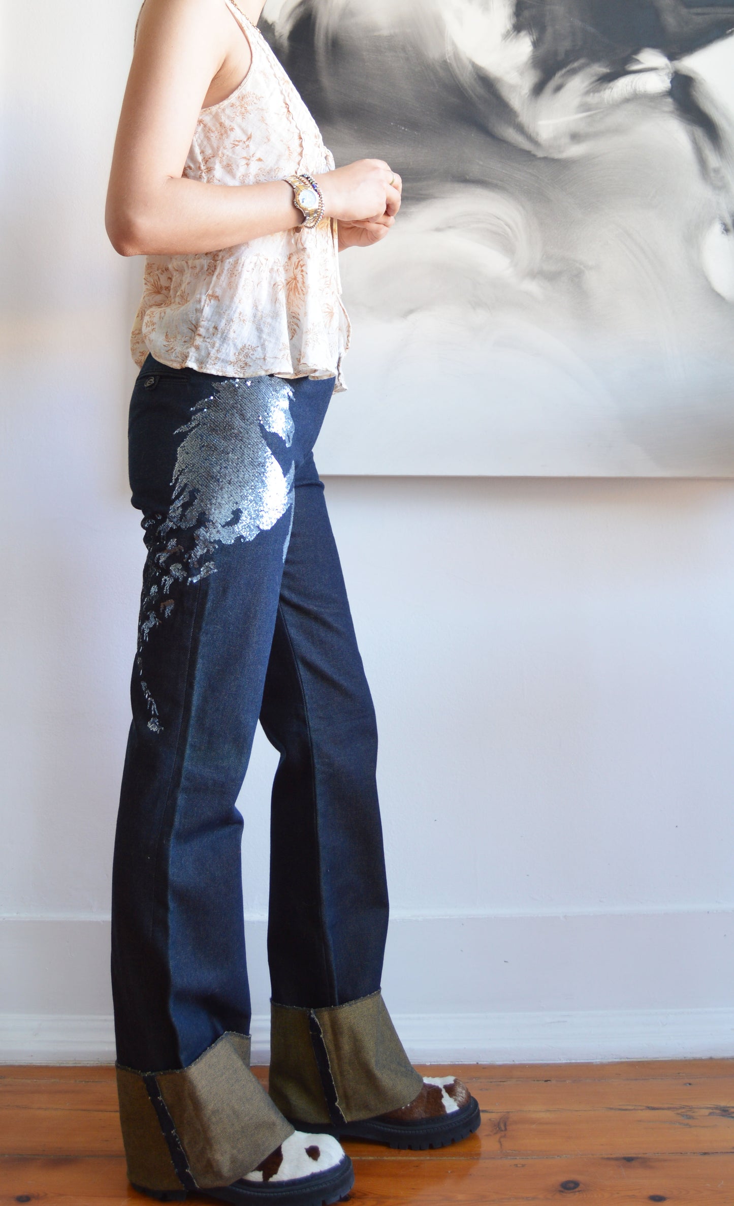 Vintage Chloé S/S 2001 Horse Sequin Jeans