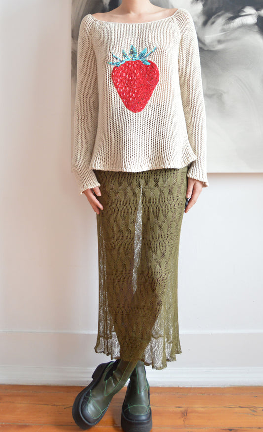Vintage Chloé S/S 2001 Knitted Strawberry Jumper