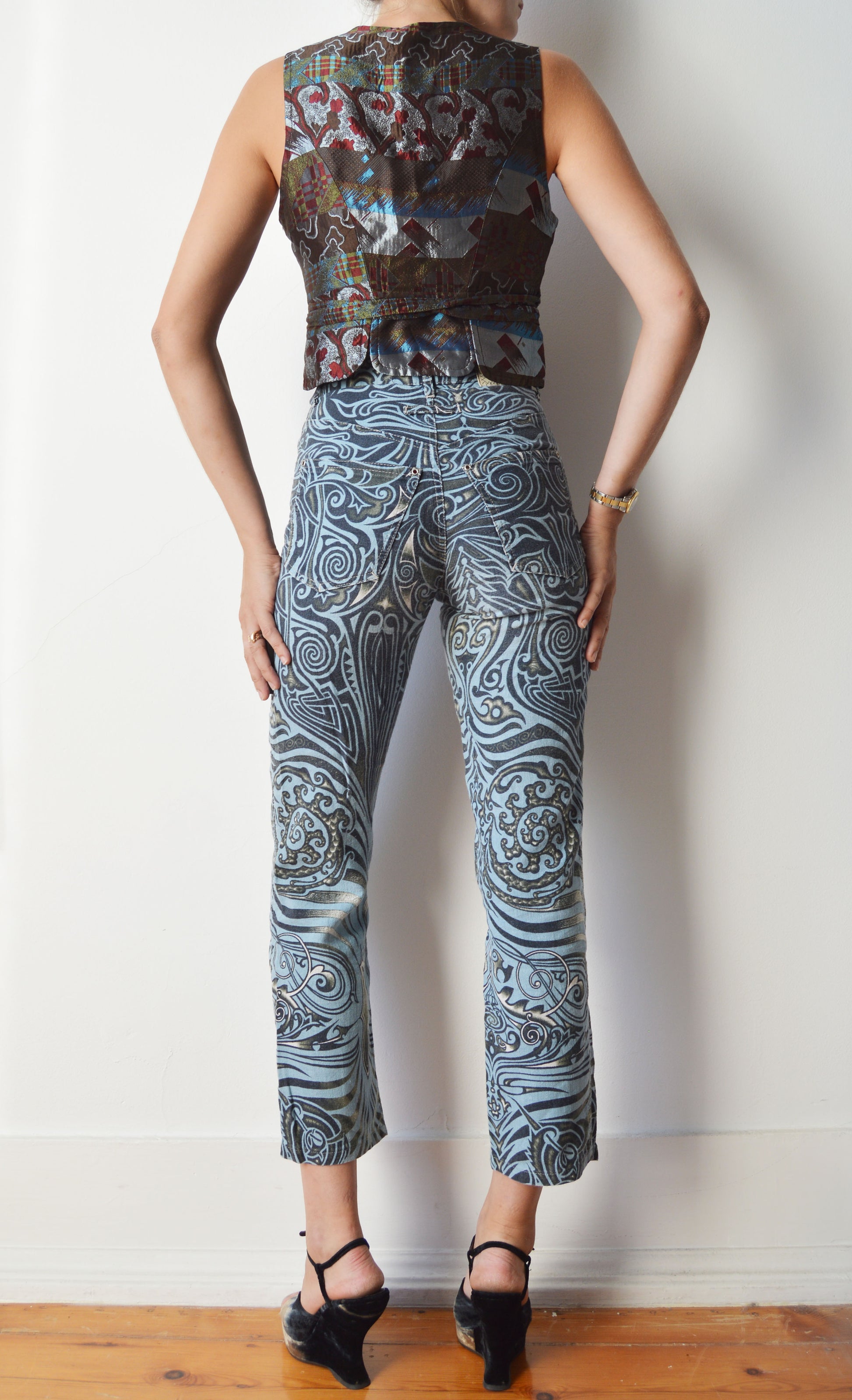 Vintage Christian Lacroix Bazar Brocade Waistcoat with Tie