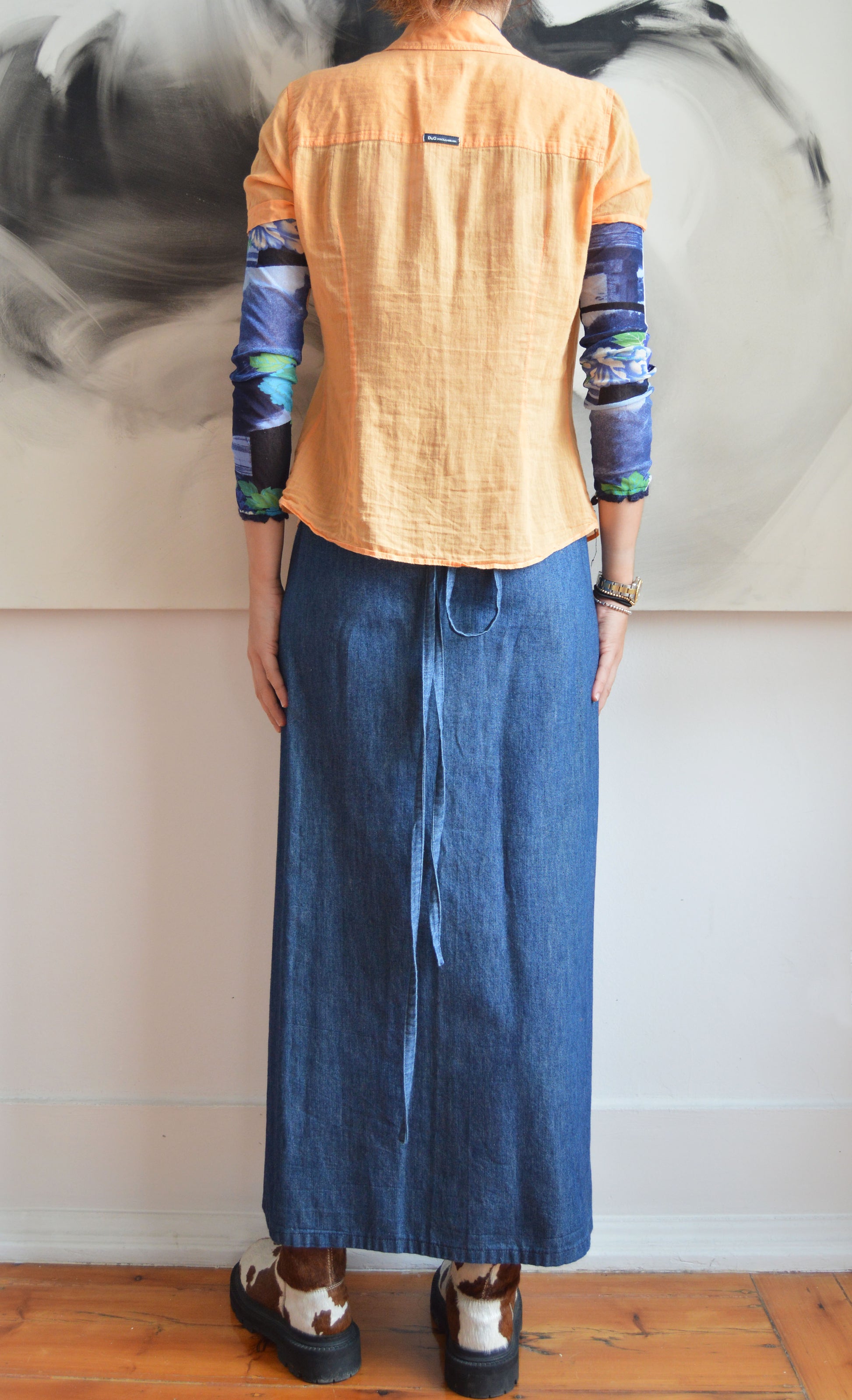 vintage d&g orange cotton shirt