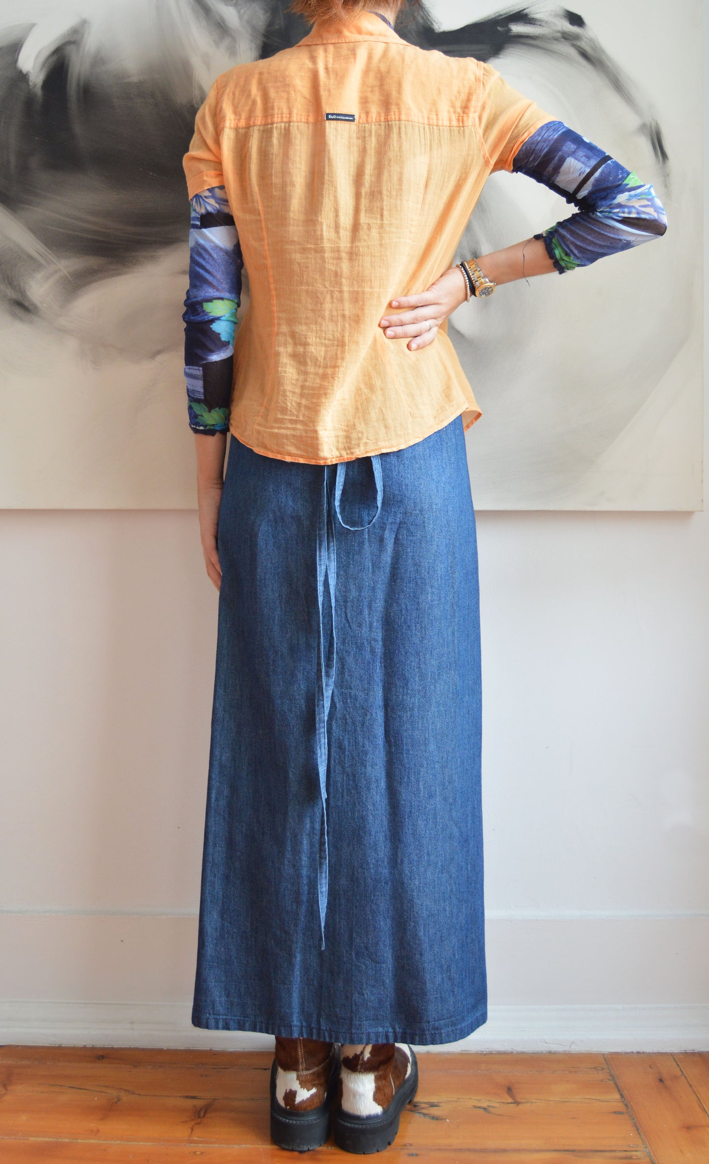 vintage d&g orange cotton shirt