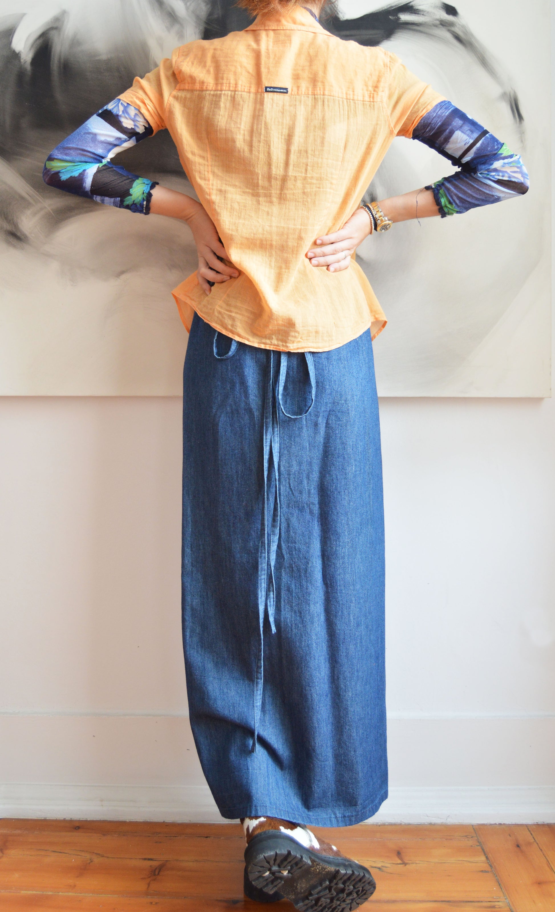 vintage d&g orange cotton shirt
