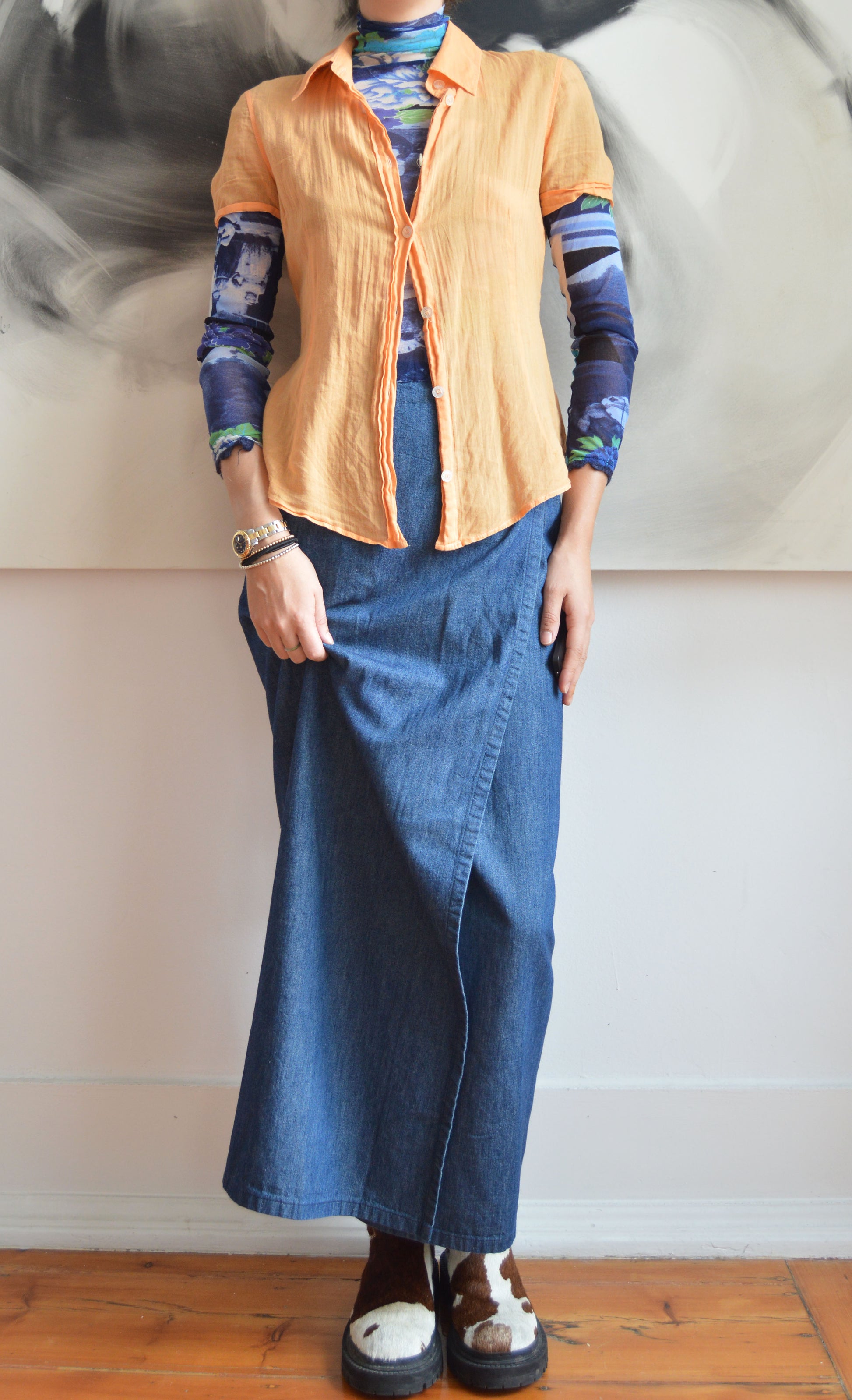 vintage d&g orange cotton shirt
