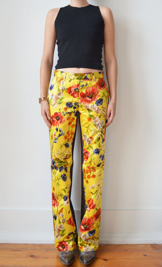 vintage dolce gabbana fw 1999 silk floral trousers