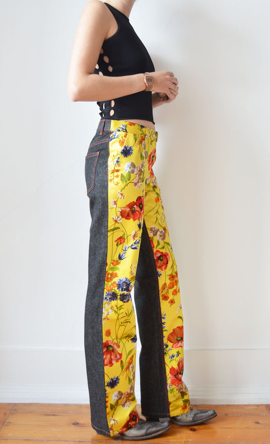 vintage dolce gabbana fw 1999 silk floral trousers
