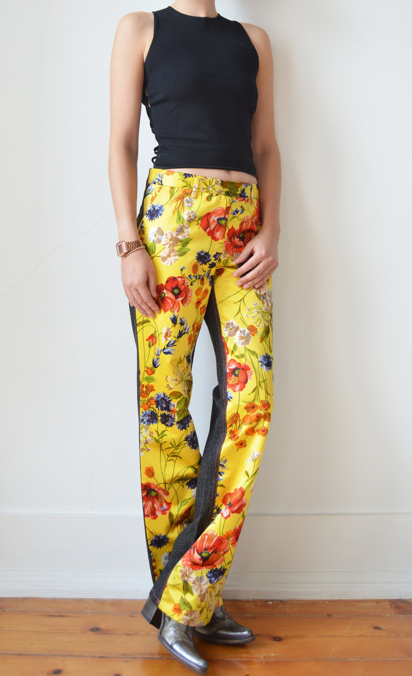 vintage dolce gabbana fw 1999 silk floral trousers