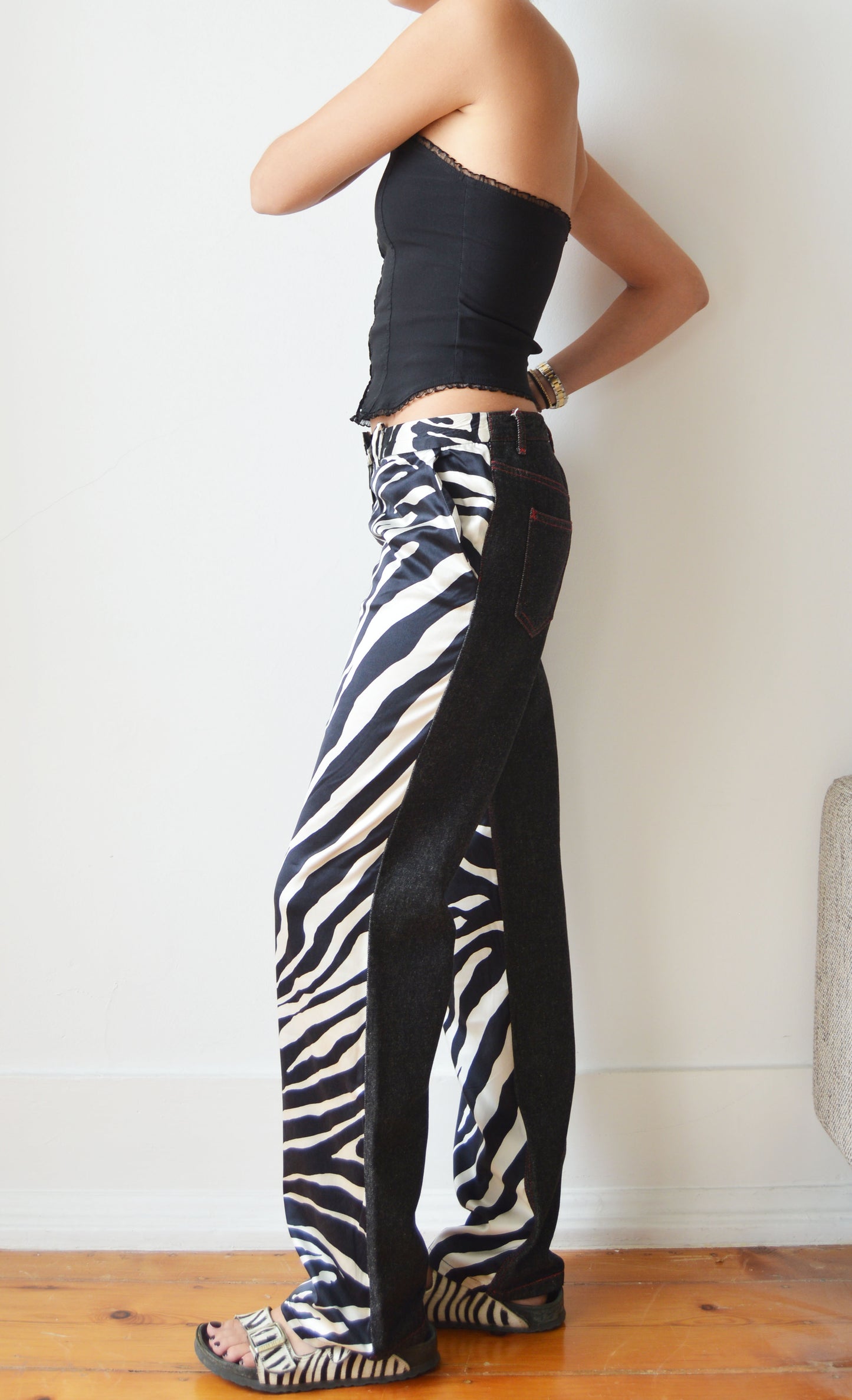 vintage dolce gabbana fw 1999 zebra trousers