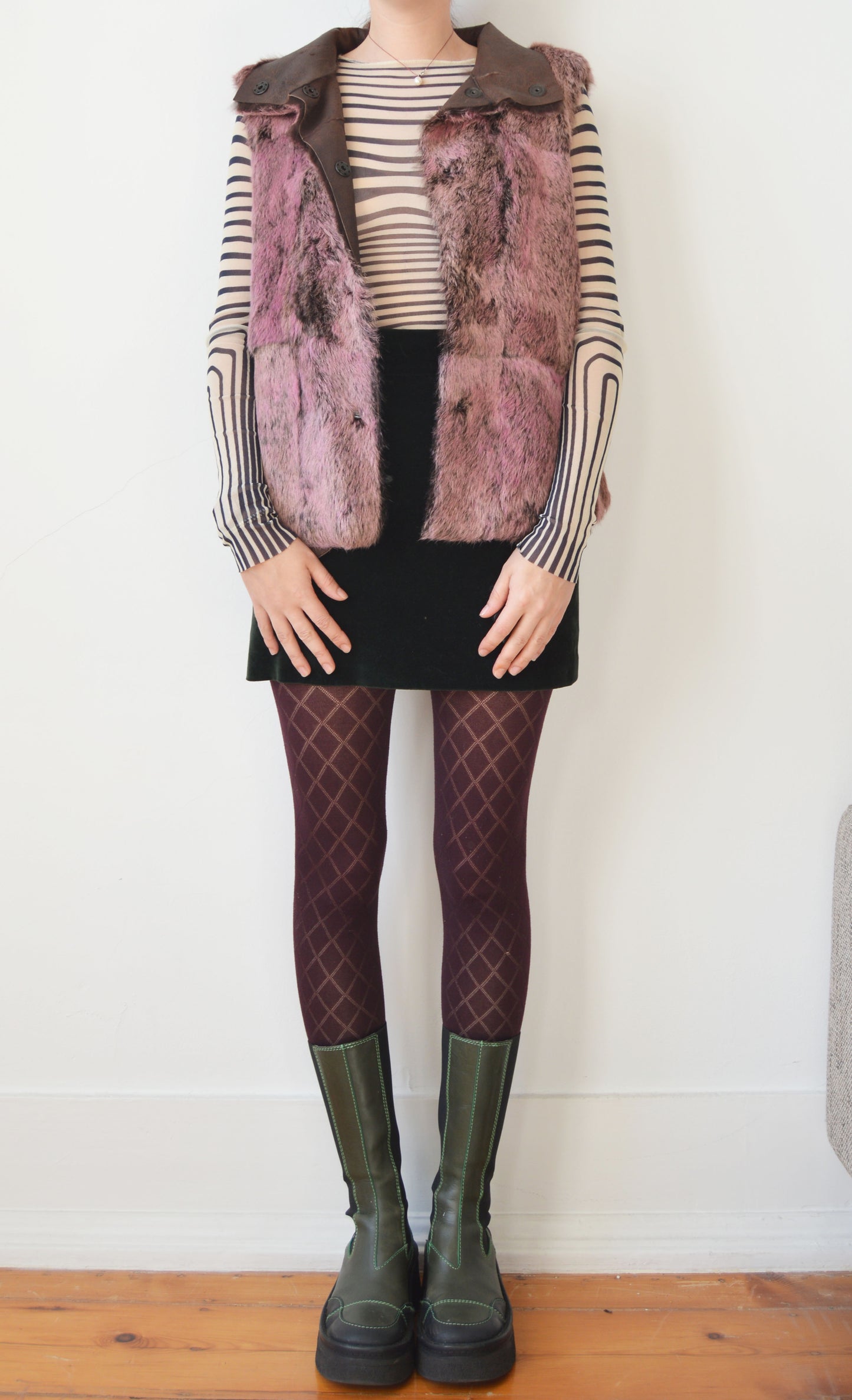 vintage iceberg reversible fur gilet