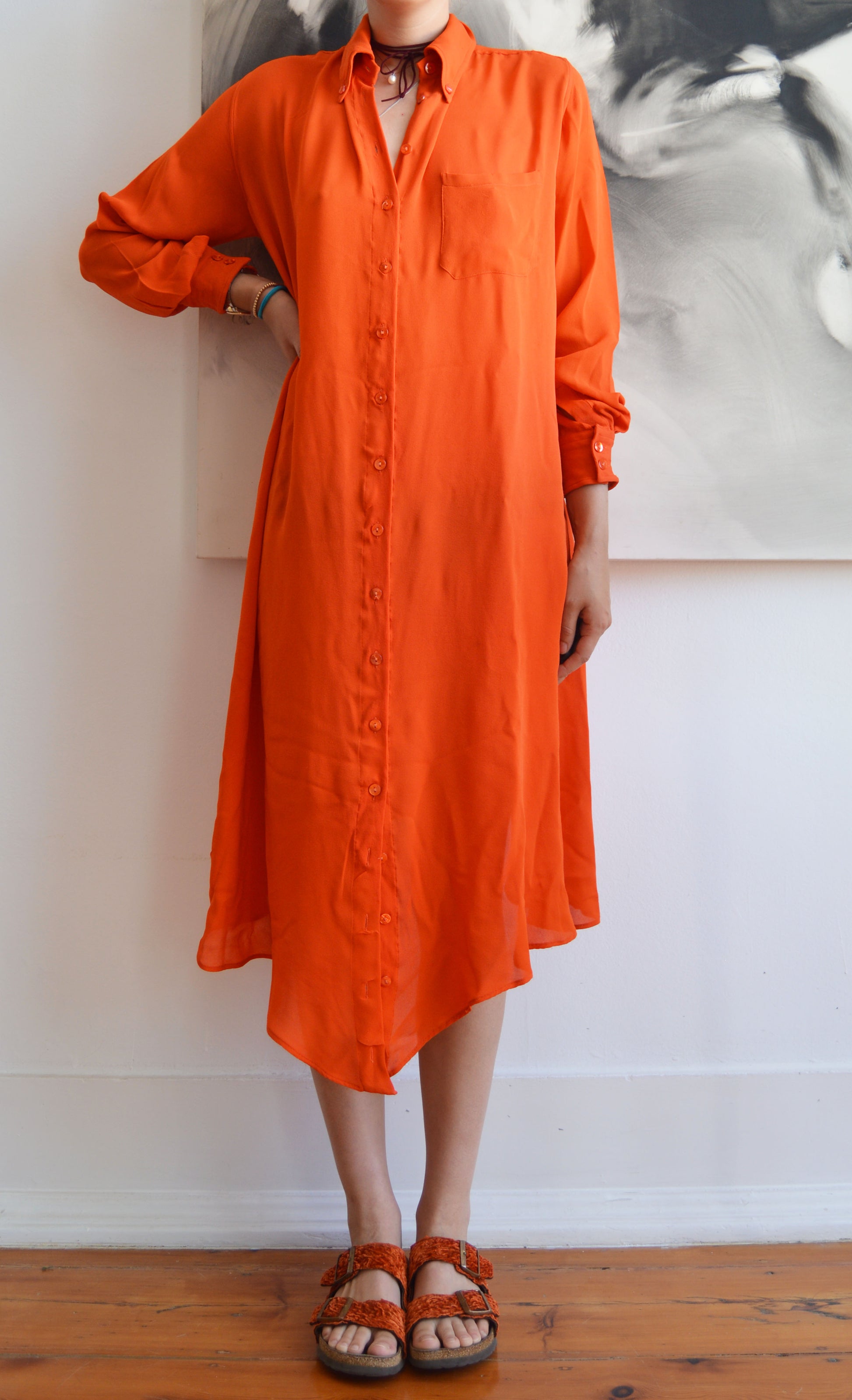 vintage jean paul gaultier orange shirtdress