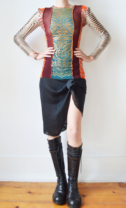 vintage jean paul gaultier ss 1996 cyberbaba mesh top