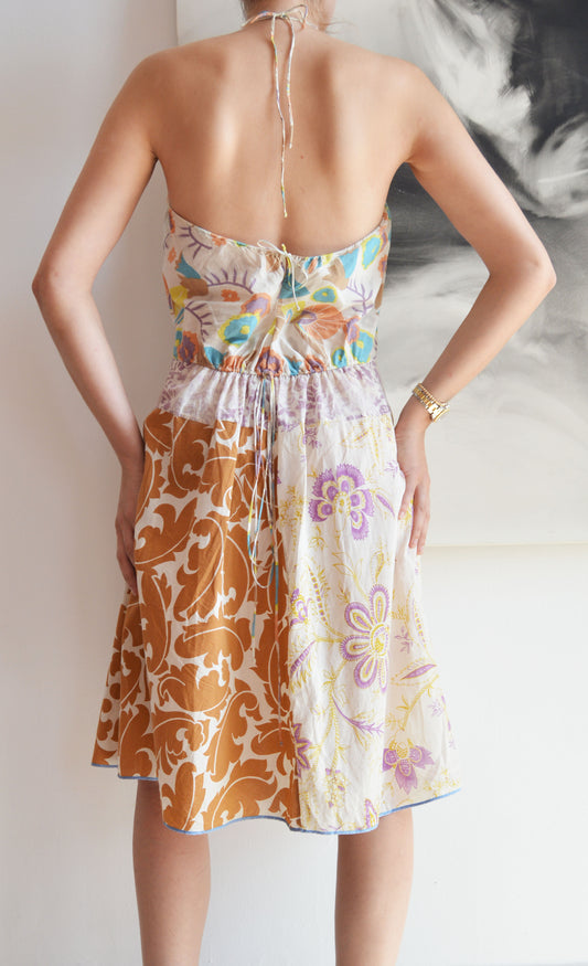vintage marni ss 2003 mixed floral print cotton dress