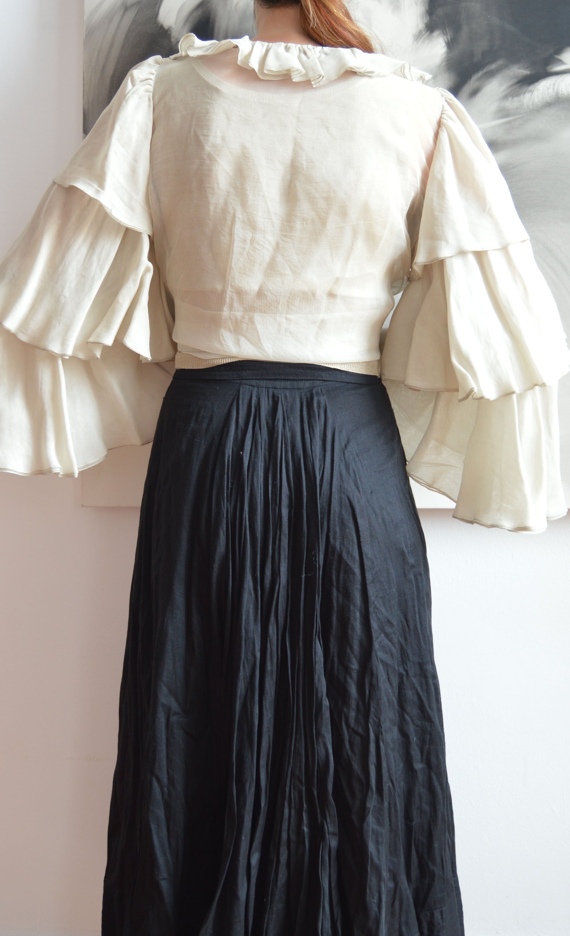 vintage missoni ruffle sleeve silk blouse