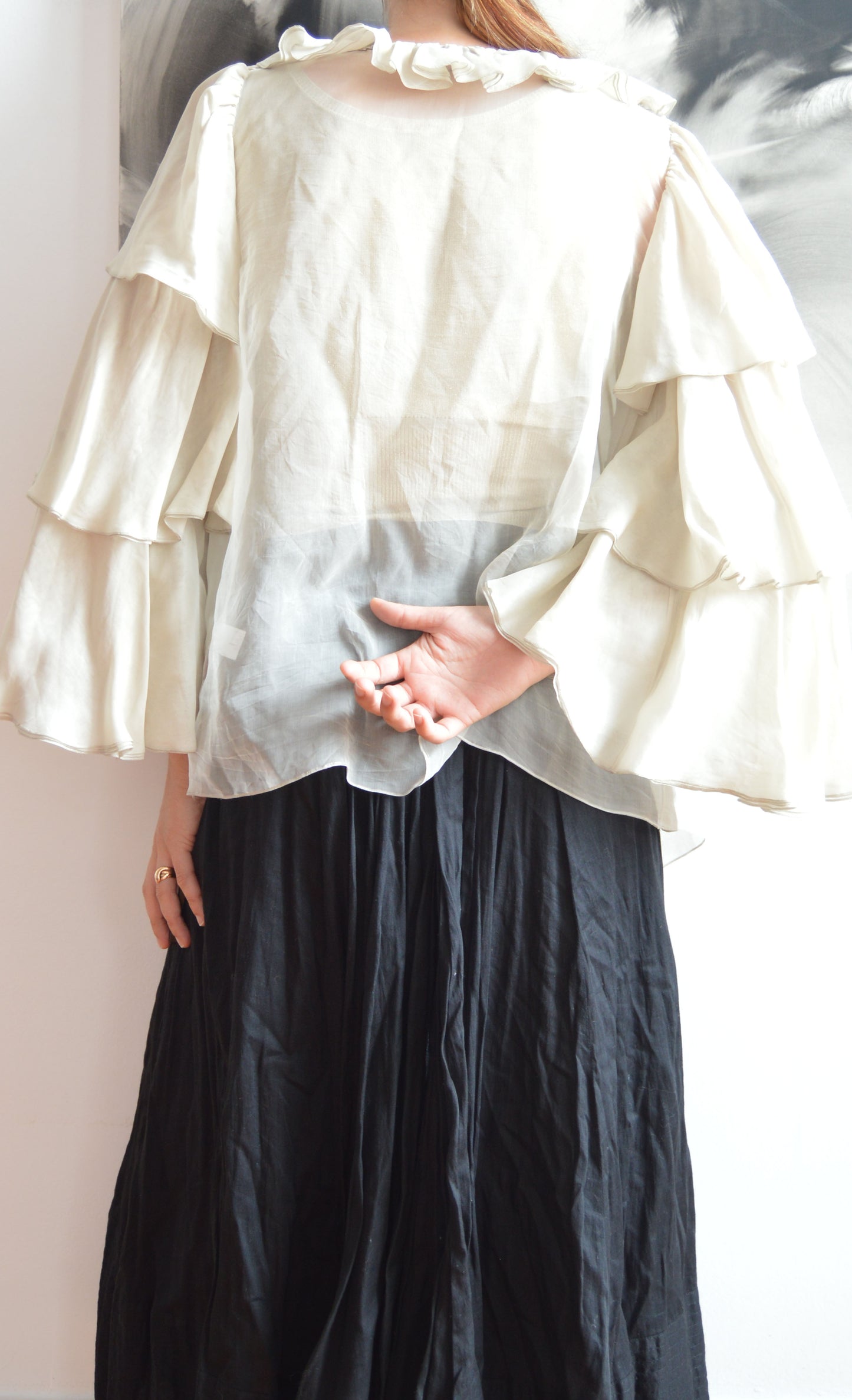 vintage missoni ruffle sleeve silk blouse