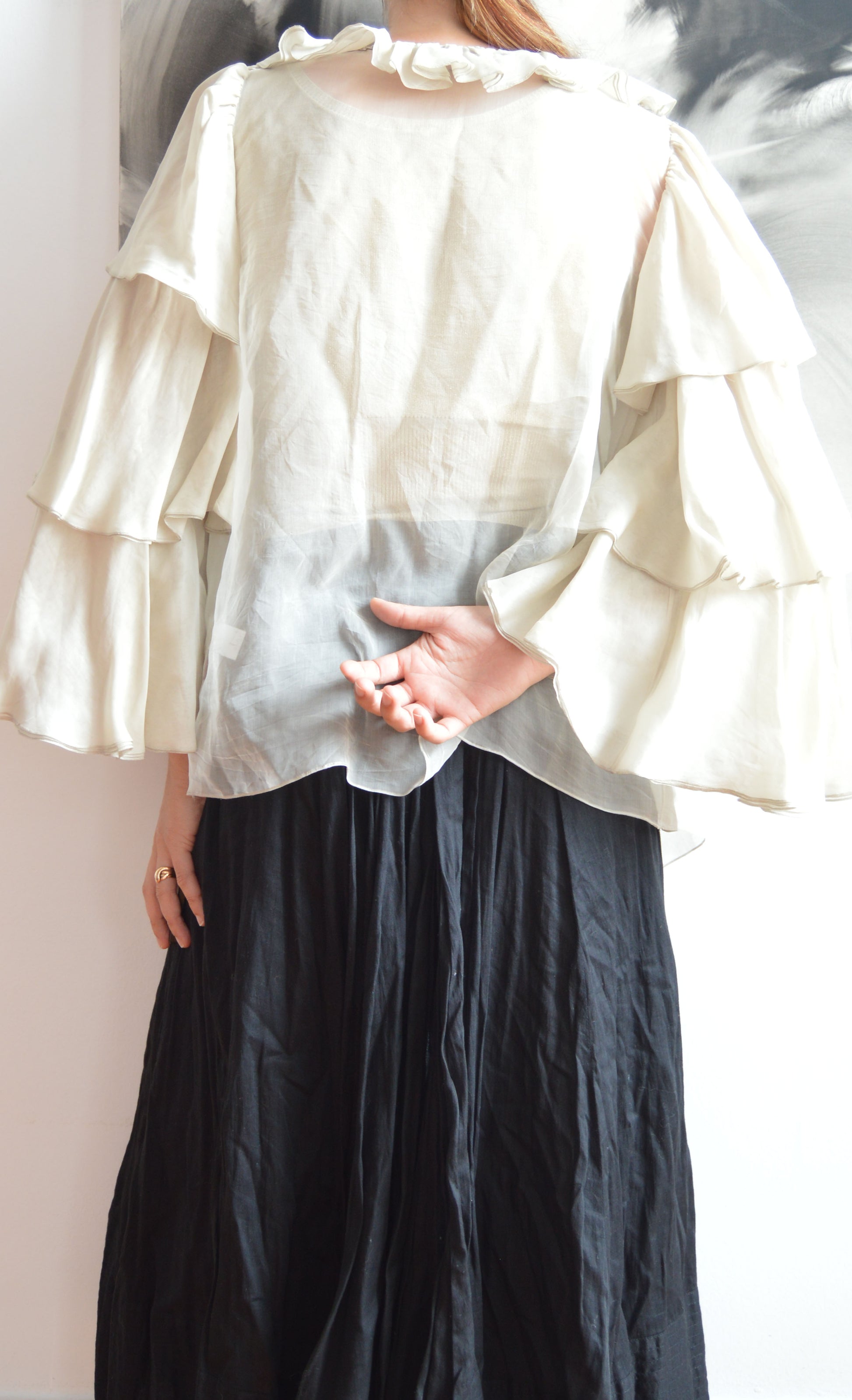 vintage missoni ruffle sleeve silk blouse