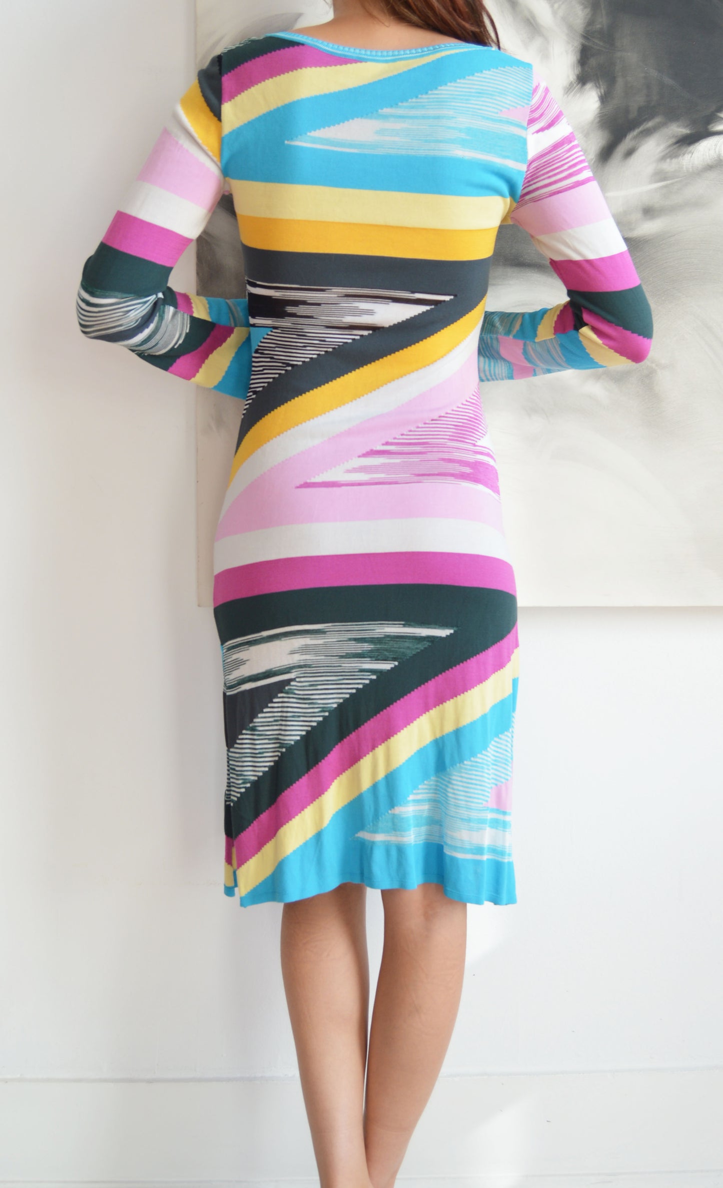 vintage missoni sport stripy knitted dress