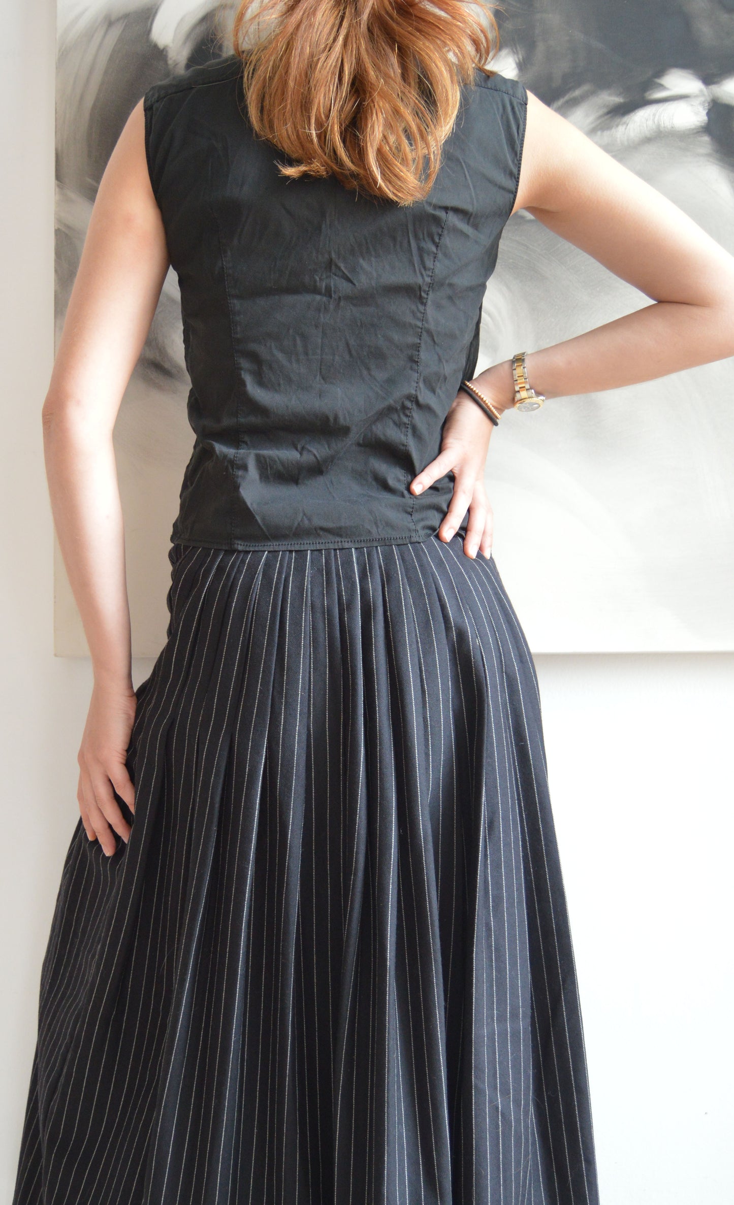 vintage prada black asymmetrical shirt