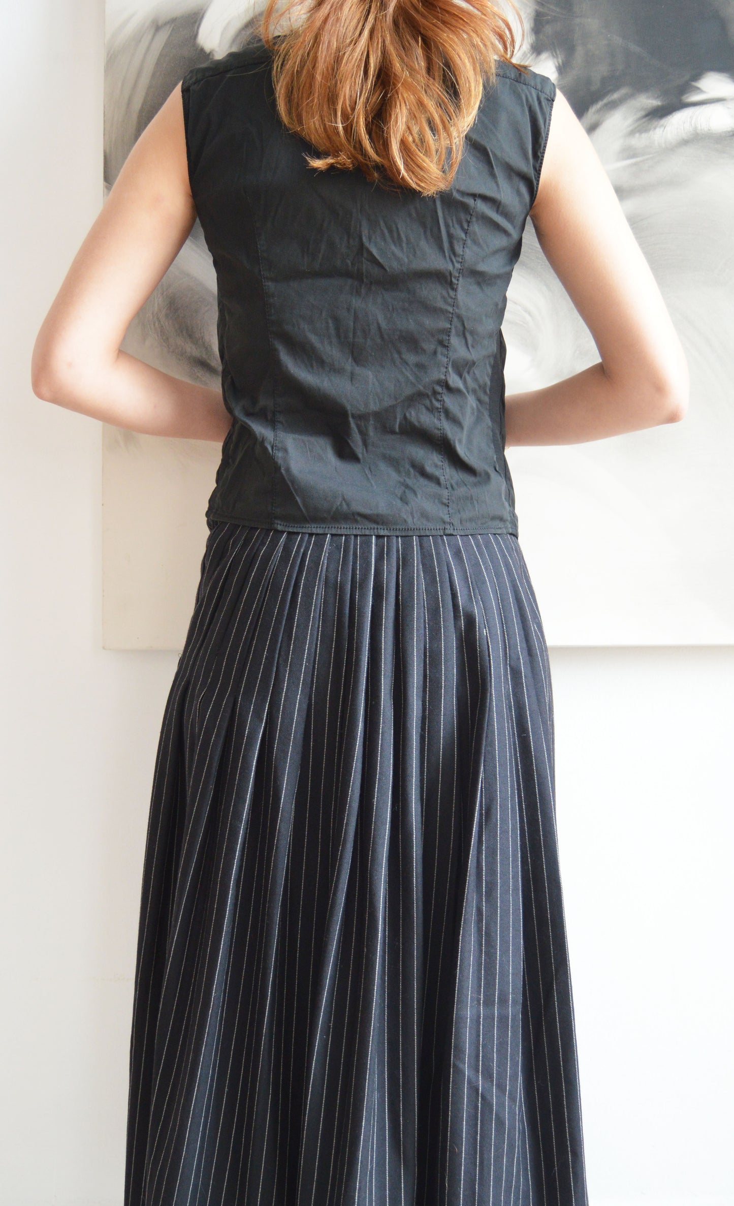 vintage prada black asymmetrical shirt