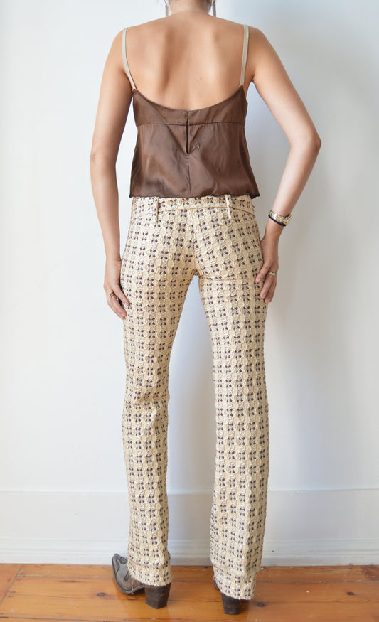 Vintage Prada S/S 2002 Metallic Brocade Trousers
