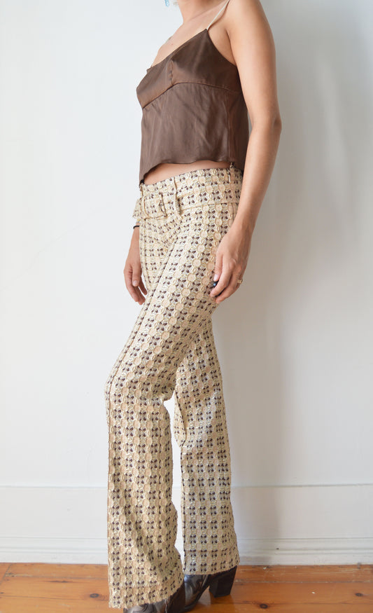 Vintage Prada S/S 2002 Metallic Brocade Trousers
