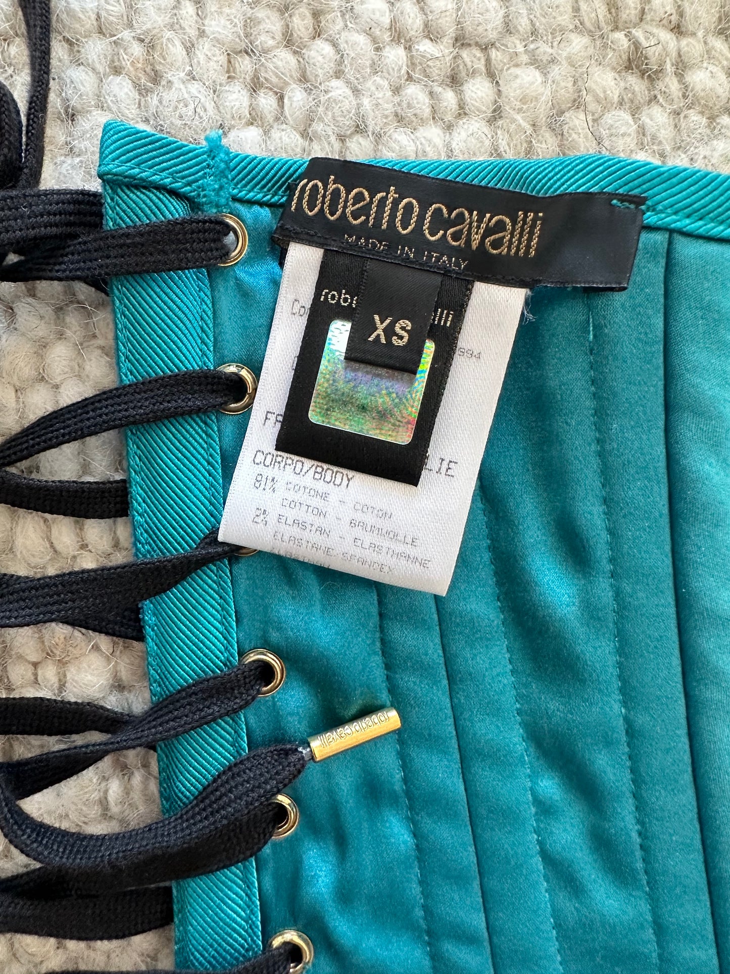 Roberto Cavalli F/W 2004 Blue Velvet Corset