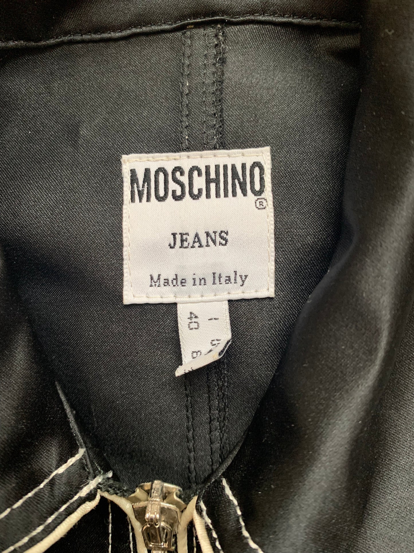 Vintage Moschino Jeans Black Zipper Dress