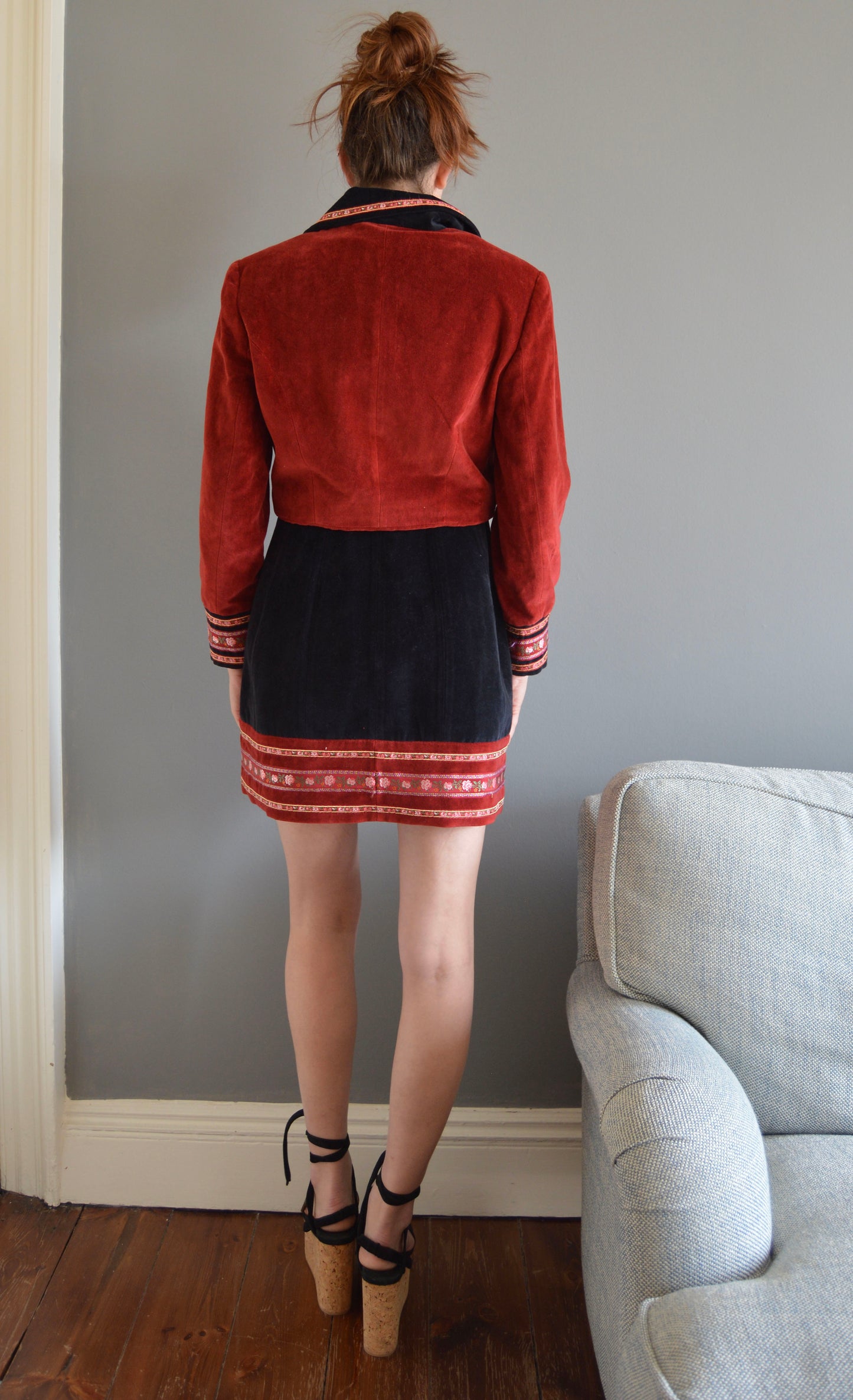 Vintage 1980s Kenzo Velvet Jacket & Dress