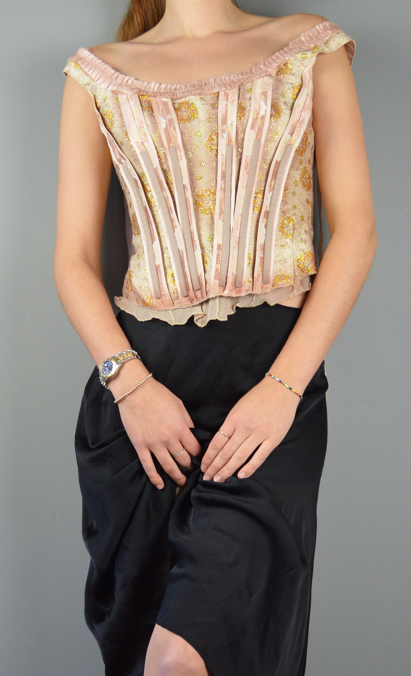 Prada Pink and Gold Corset