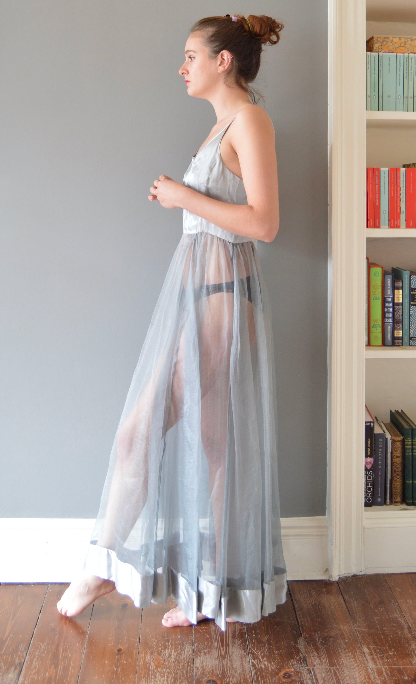 Vintage Dries Van Noten S/S 1995 Blue Silk Dress