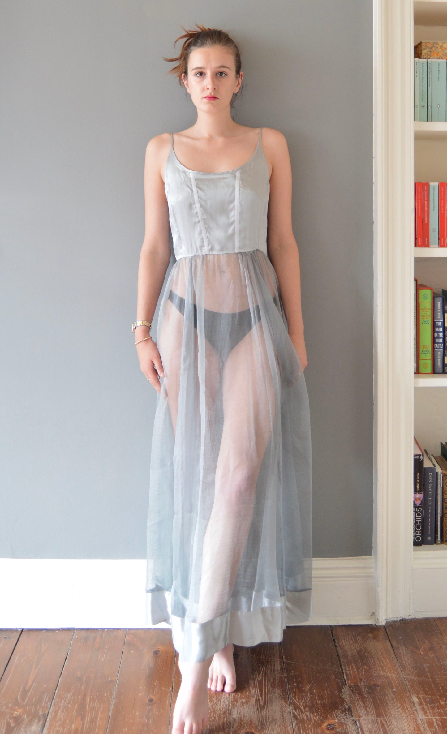 Vintage Dries Van Noten S/S 1995 Blue Silk Dress