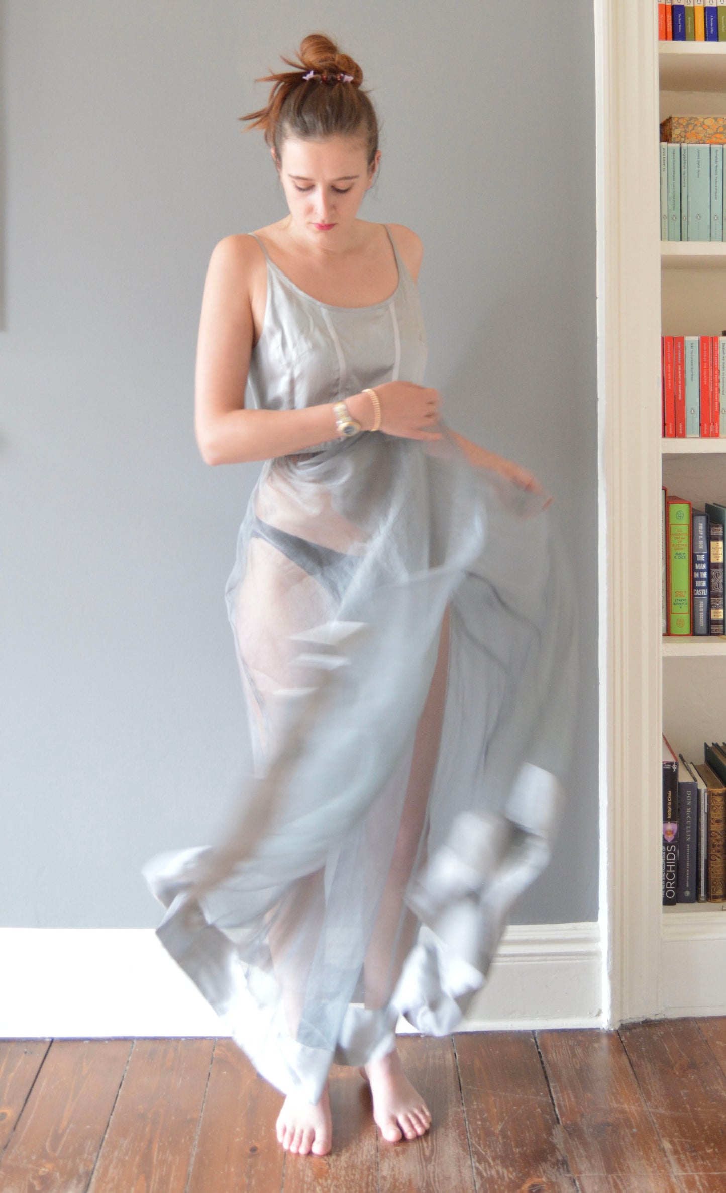 Vintage Dries Van Noten S/S 1995 Blue Silk Dress