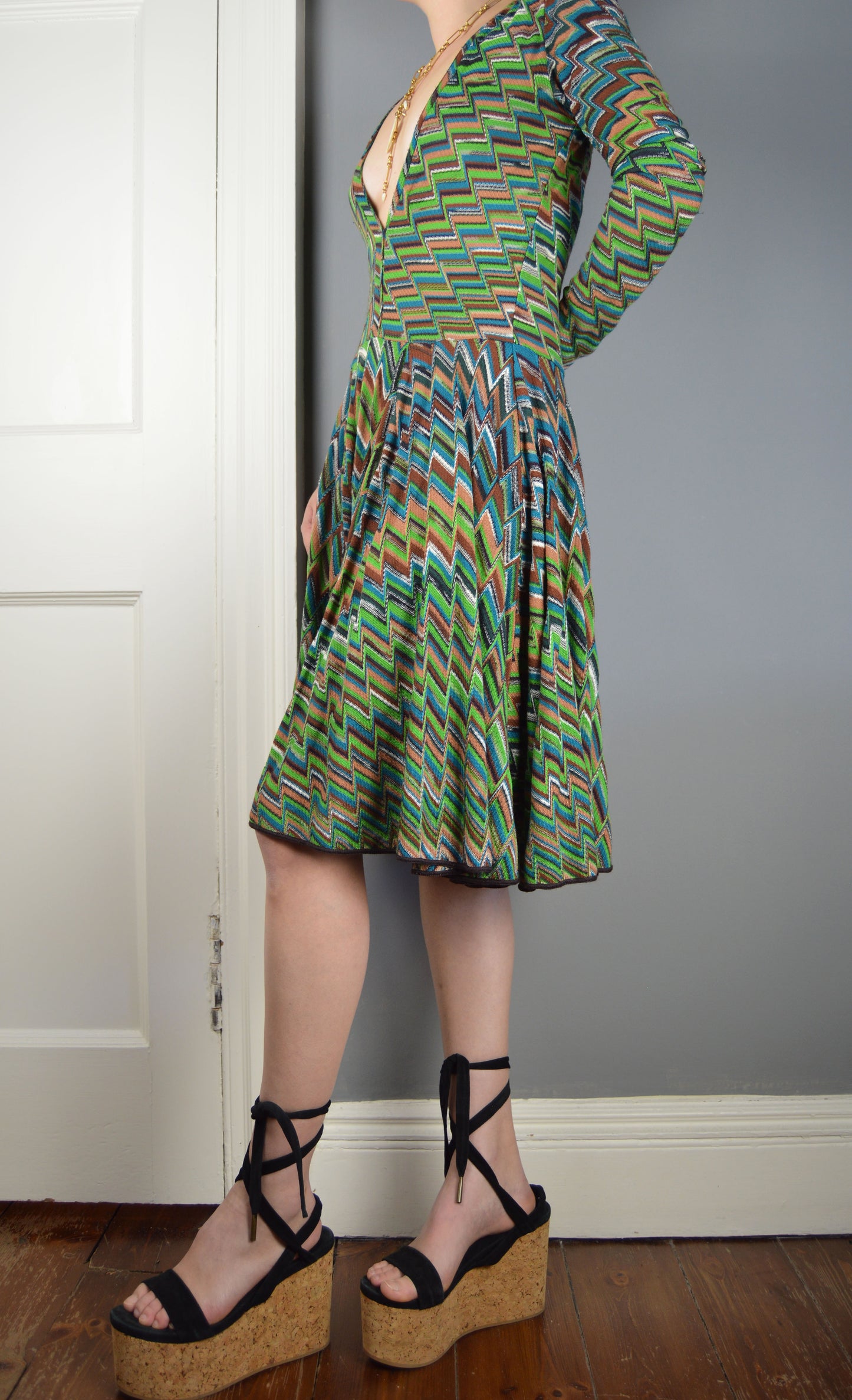 Vintage Missoni Green Knitted Dress