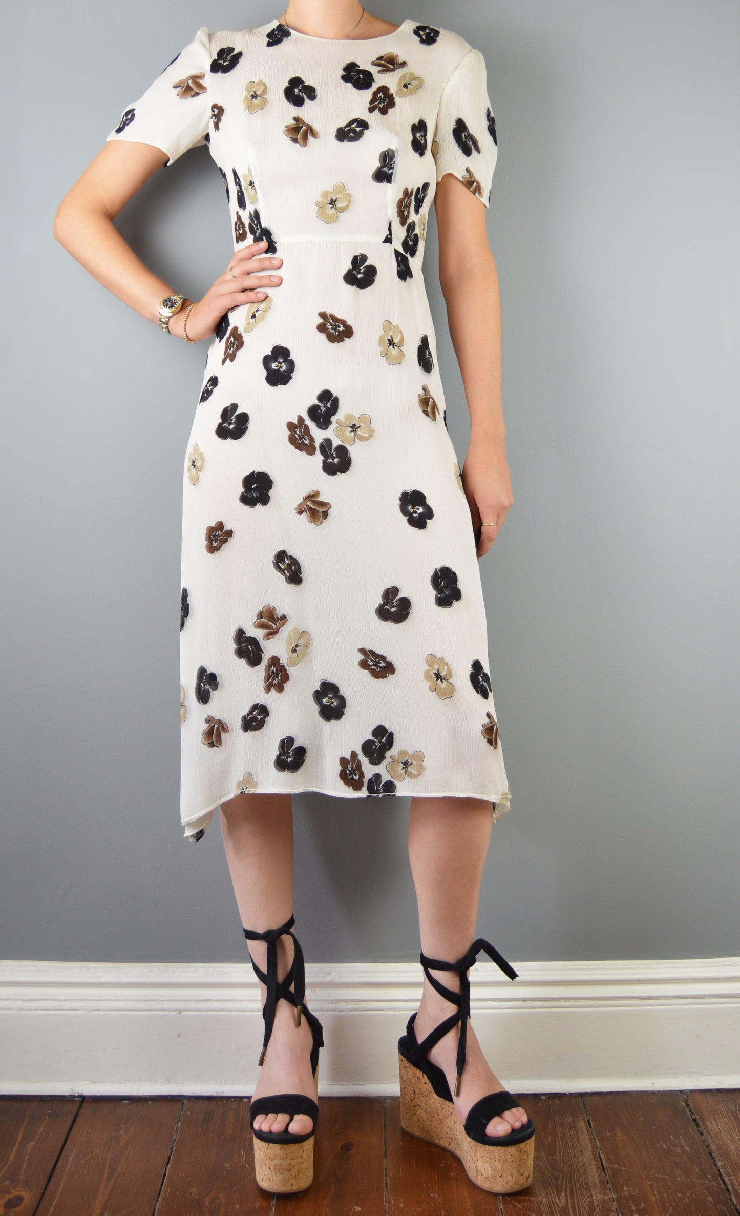 Vintage Prada F/W 2000 Silk Floral Dress