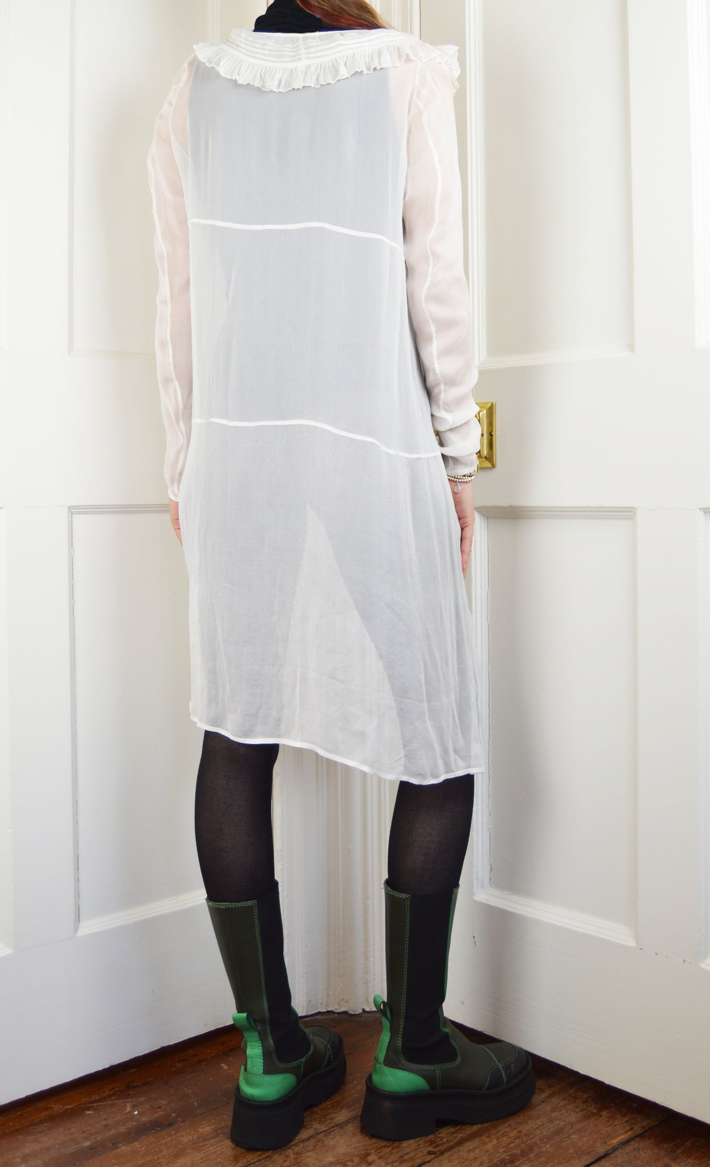 Vintage Prada 1994 White Sheer Silk Dress