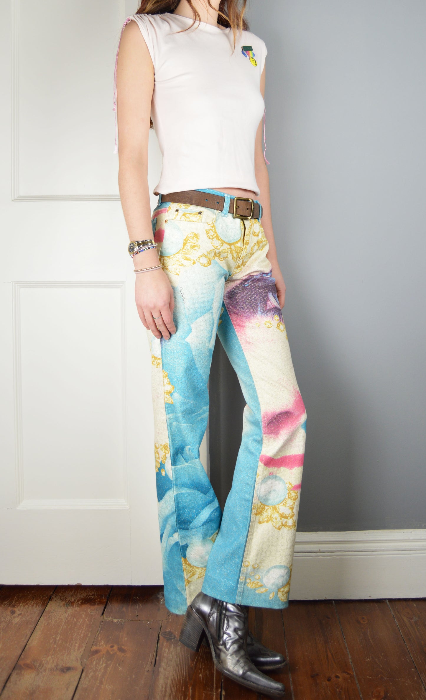 Vintage Roberto Cavalli S/S 2001 Eye Print Jeans