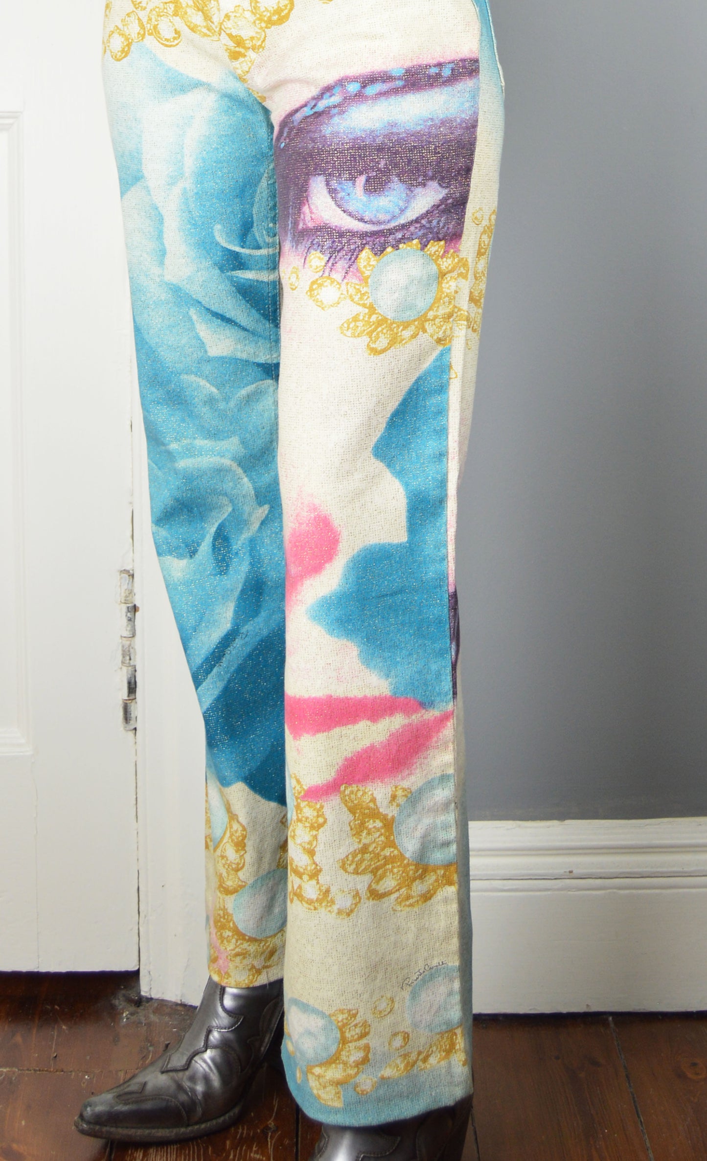 Vintage Roberto Cavalli S/S 2001 Eye Print Jeans