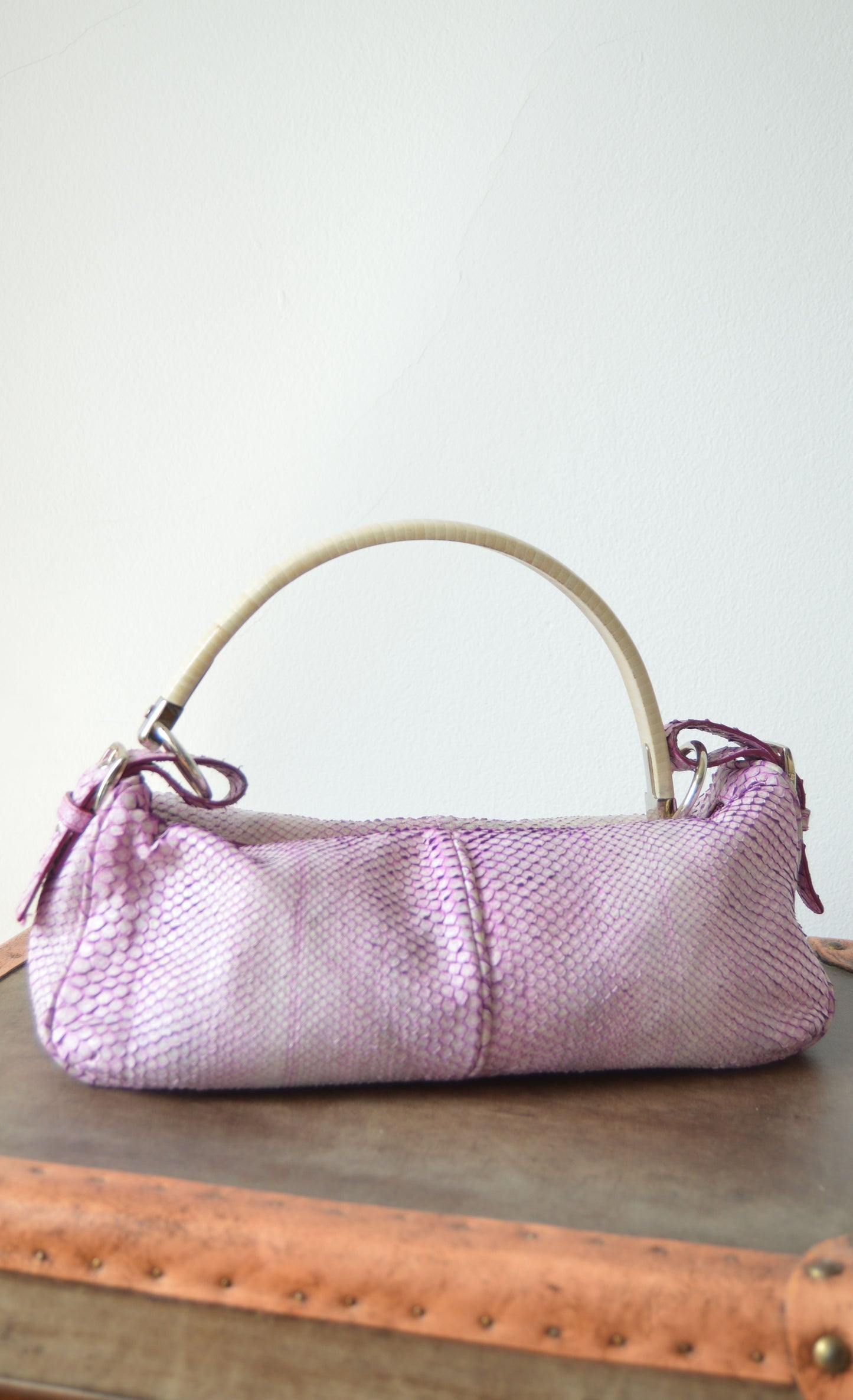 Sergio Rossi Pink Python Shoulder Bag