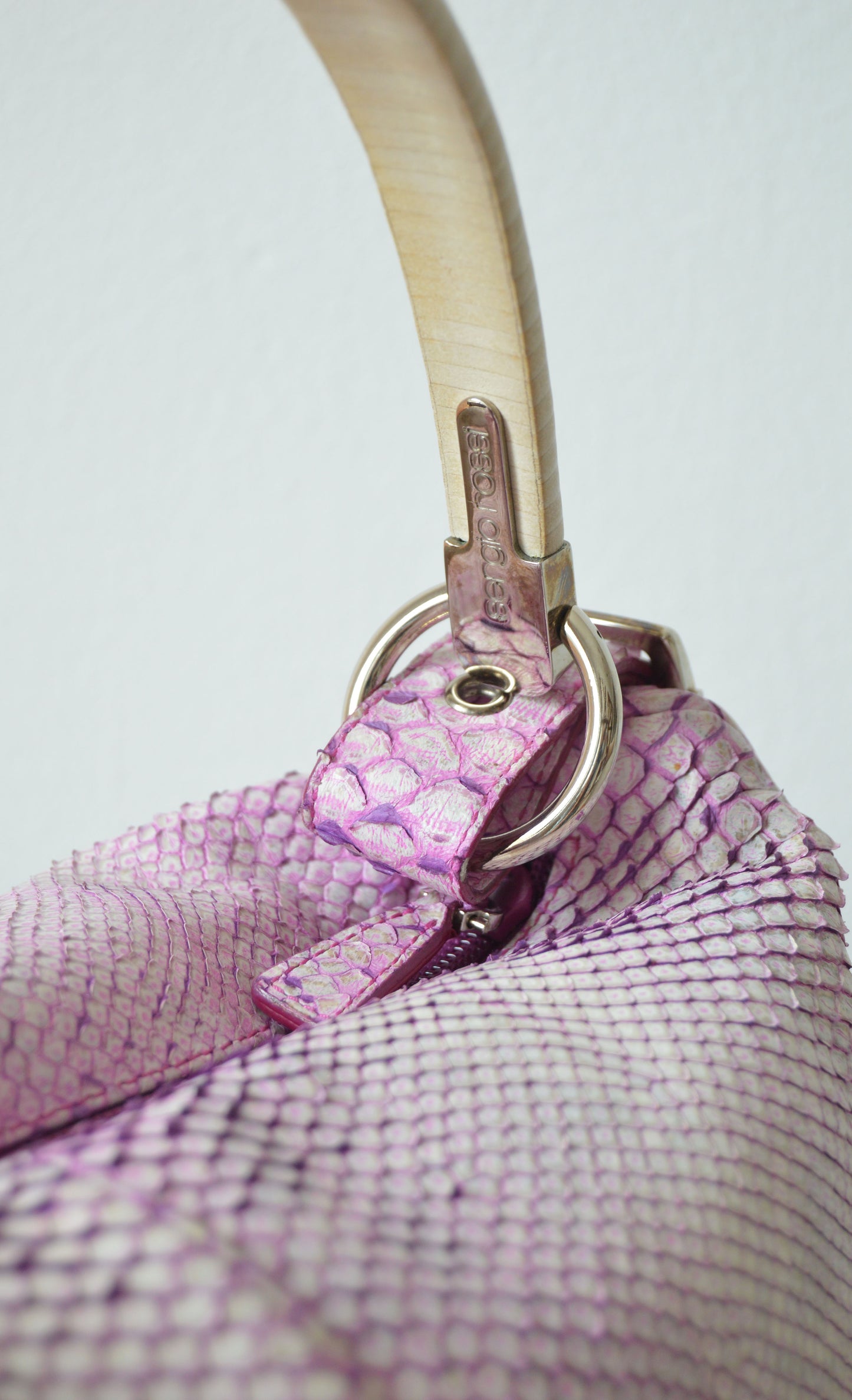 Sergio Rossi Pink Python Shoulder Bag