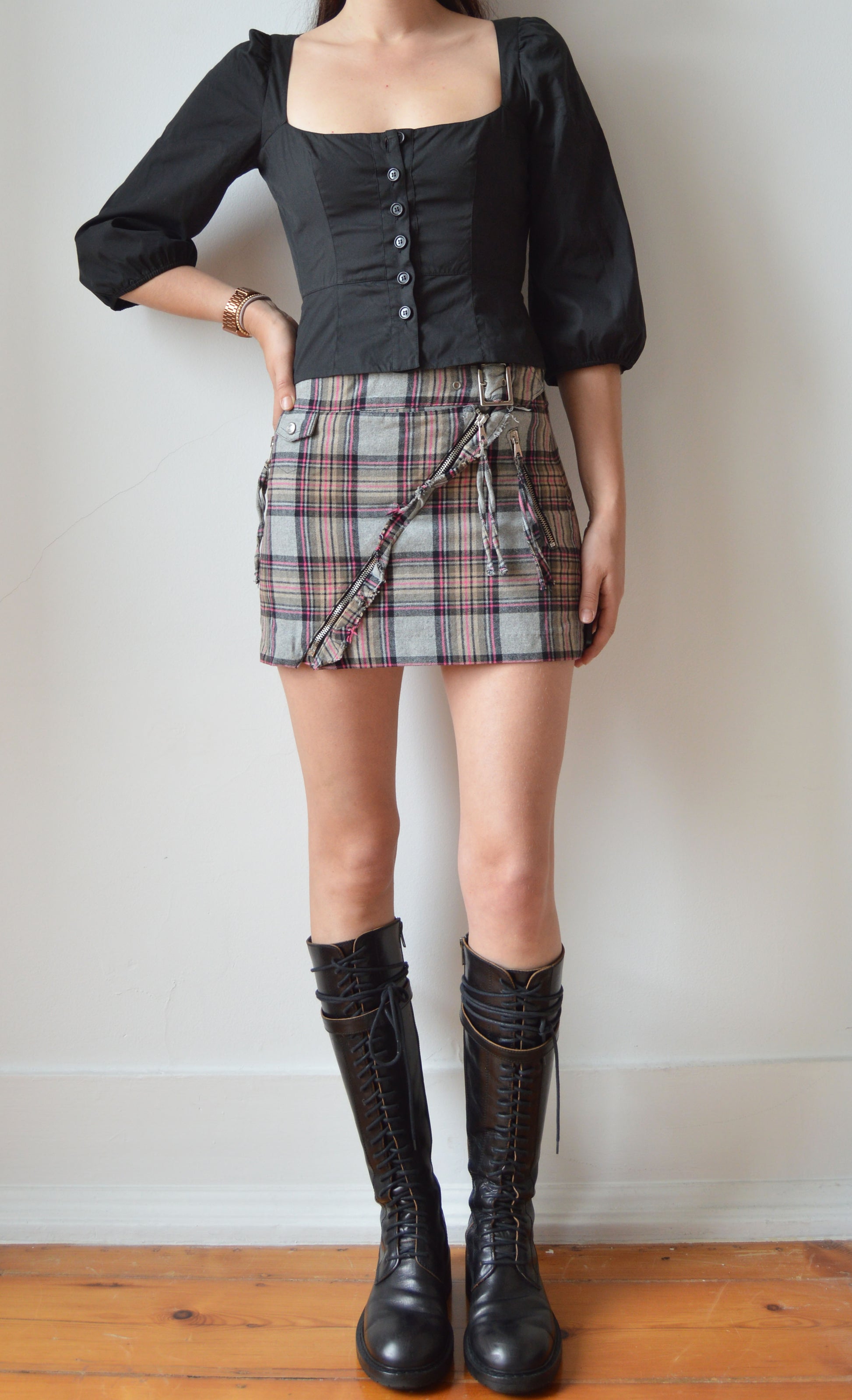 iceberg ice b tartan mini skirt