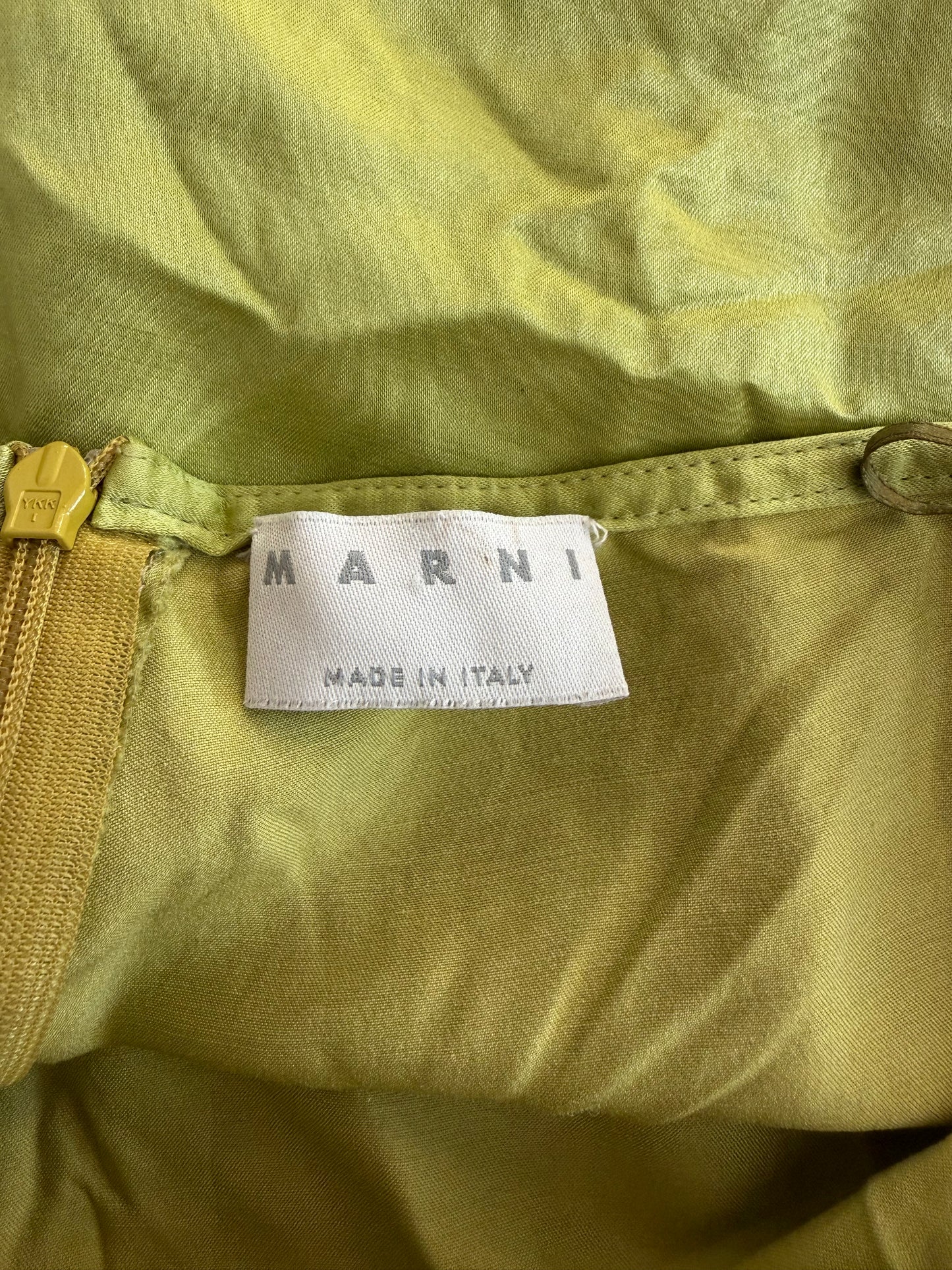Vintage Marni Green Silk Skirt