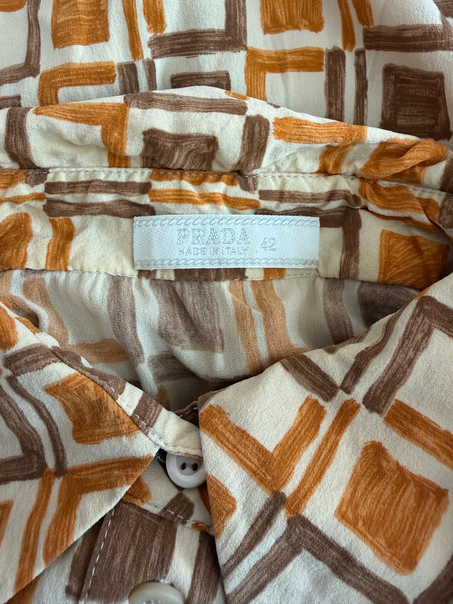 Vintage Prada S/S 1996 Geometric Print Shirt