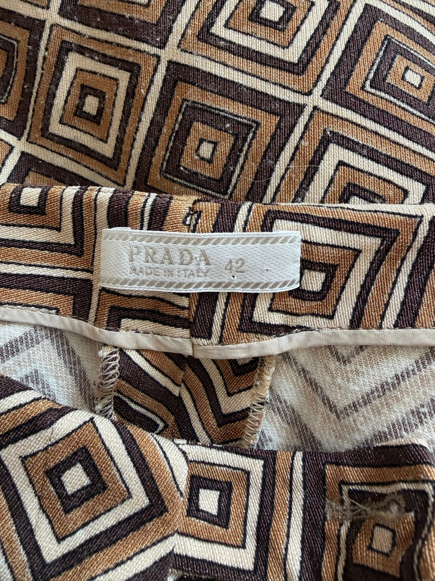 Vintage Prada F/W 1996 Brown Diamond Pattern Trousers