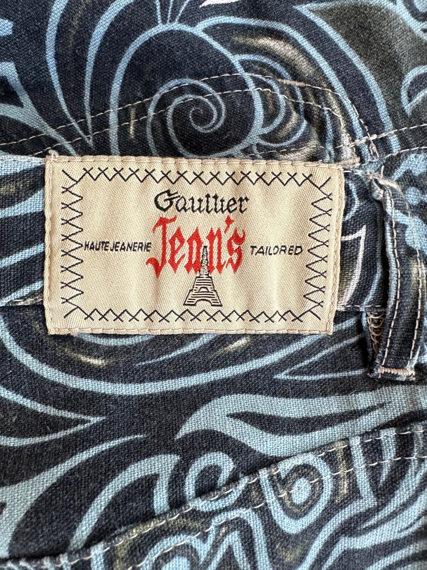 Vintage Gaultier Jeans S/S 1996 Tribal Print Jeans