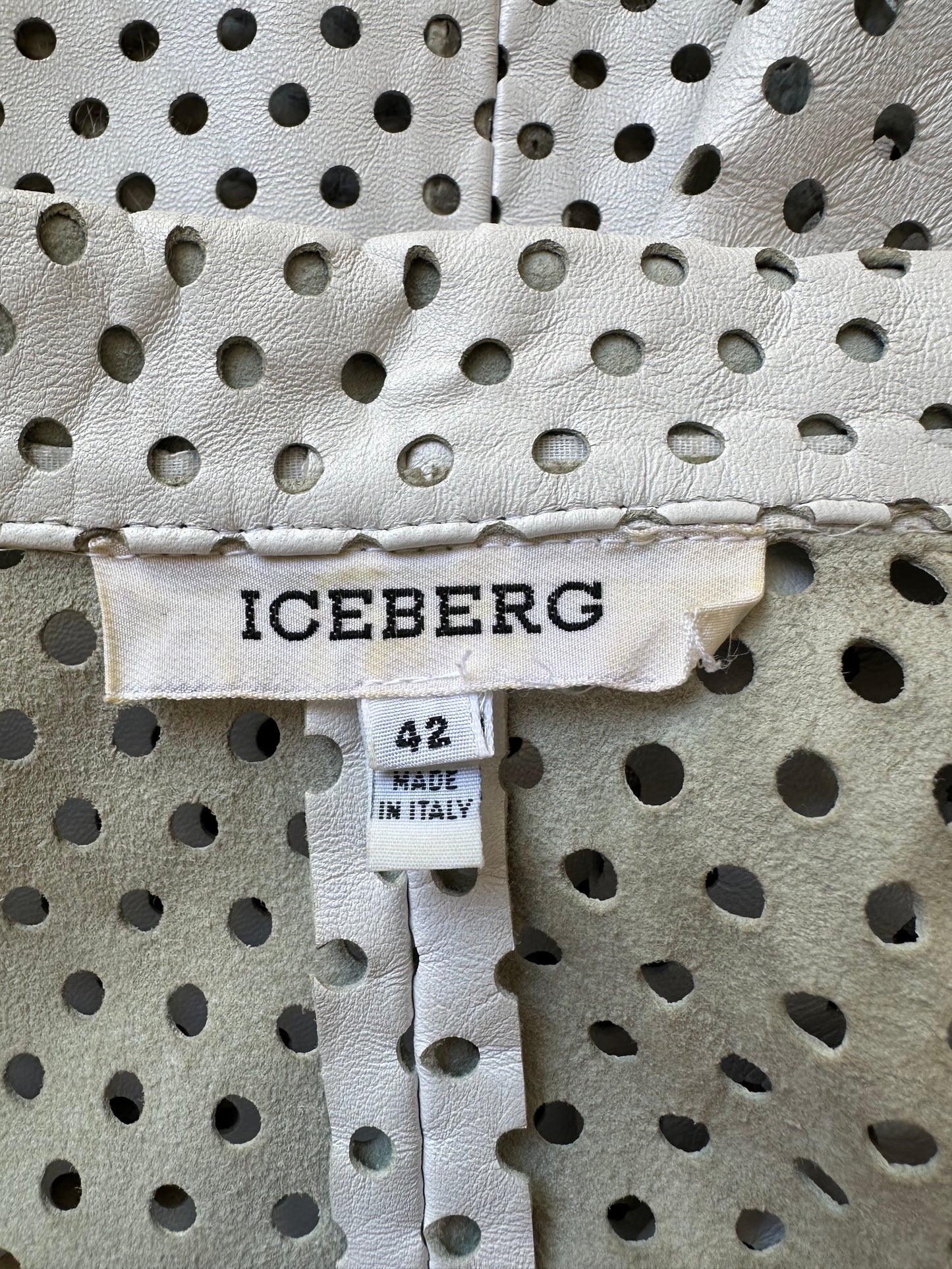 Vintage Iceberg Perforated Leather Jacket